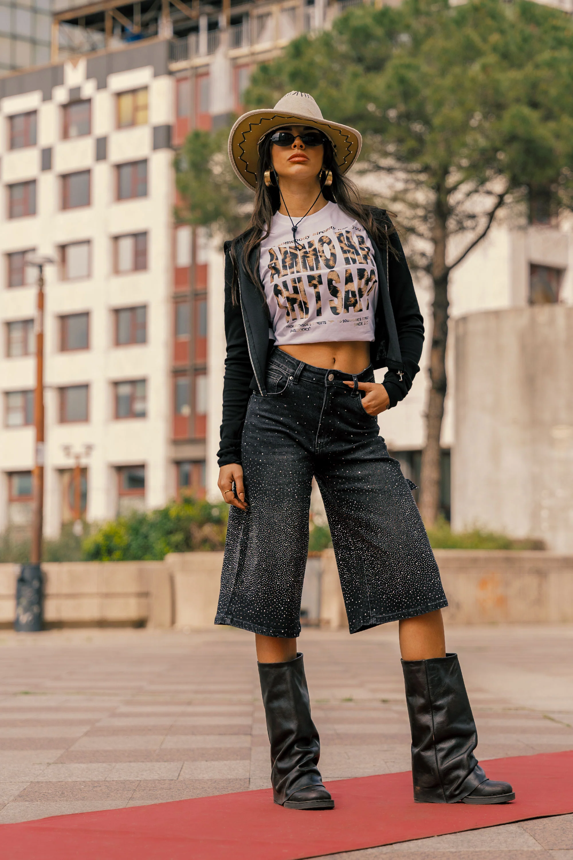 Baby Tee "AMMO" White/Animalier Yellow - Image 3