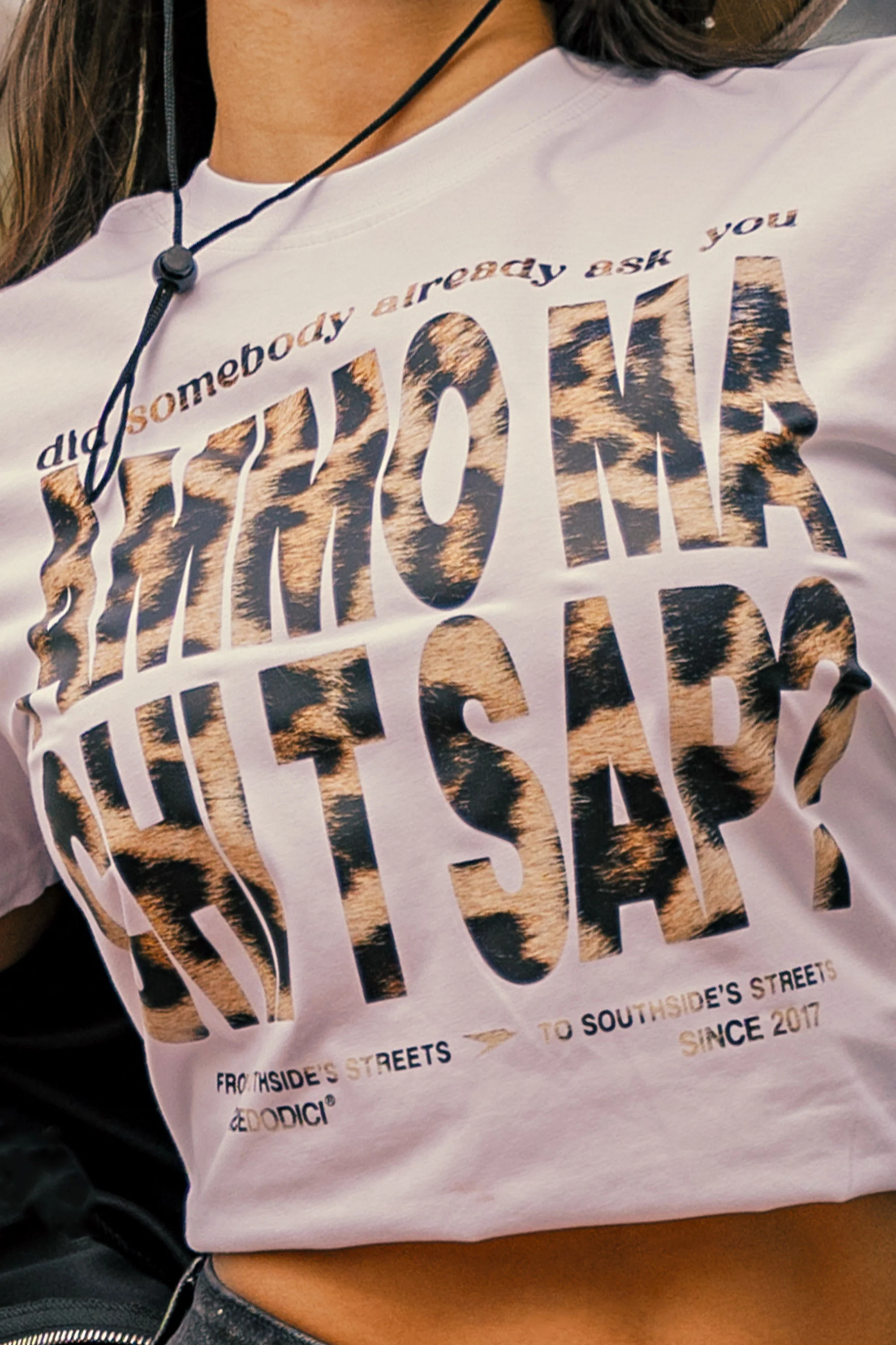 Baby Tee "AMMO" White/Animalier Yellow - Image 6