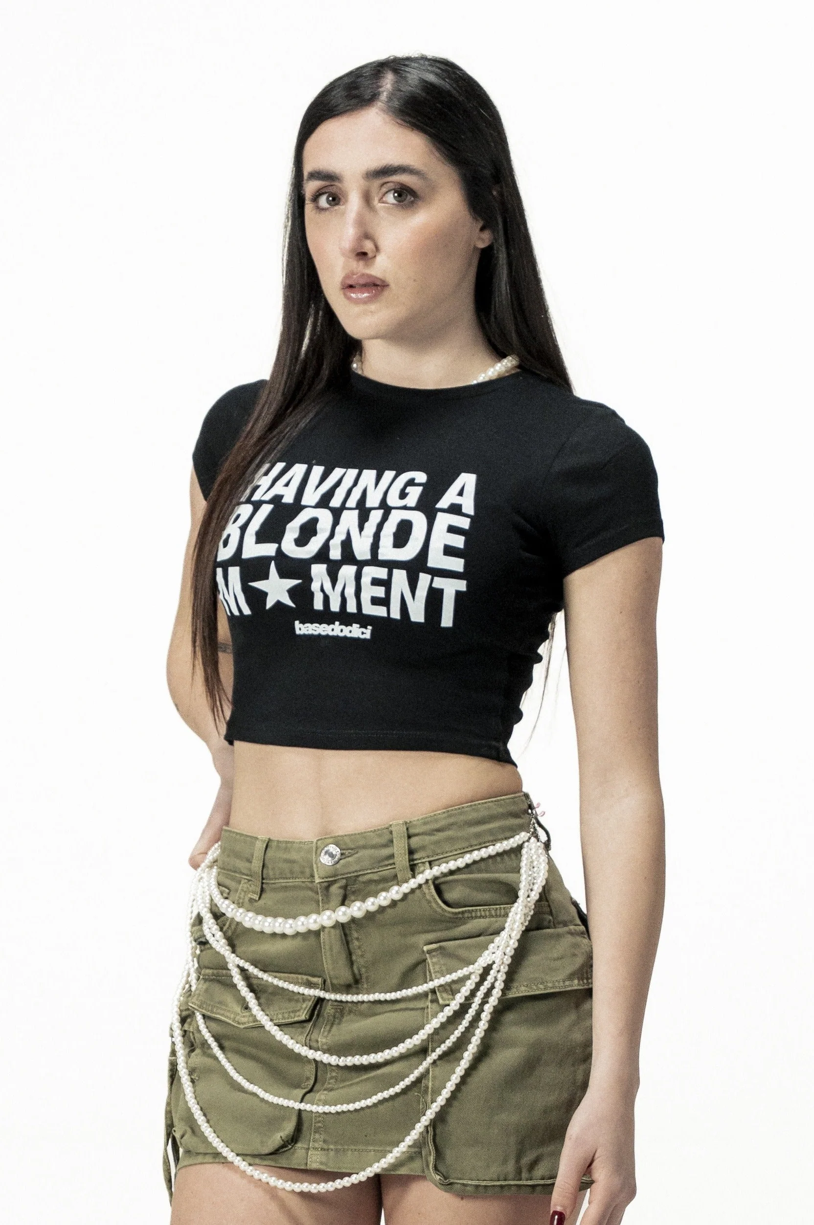 Baby Tee "DIVA" Blonde Moment Black - Image 7