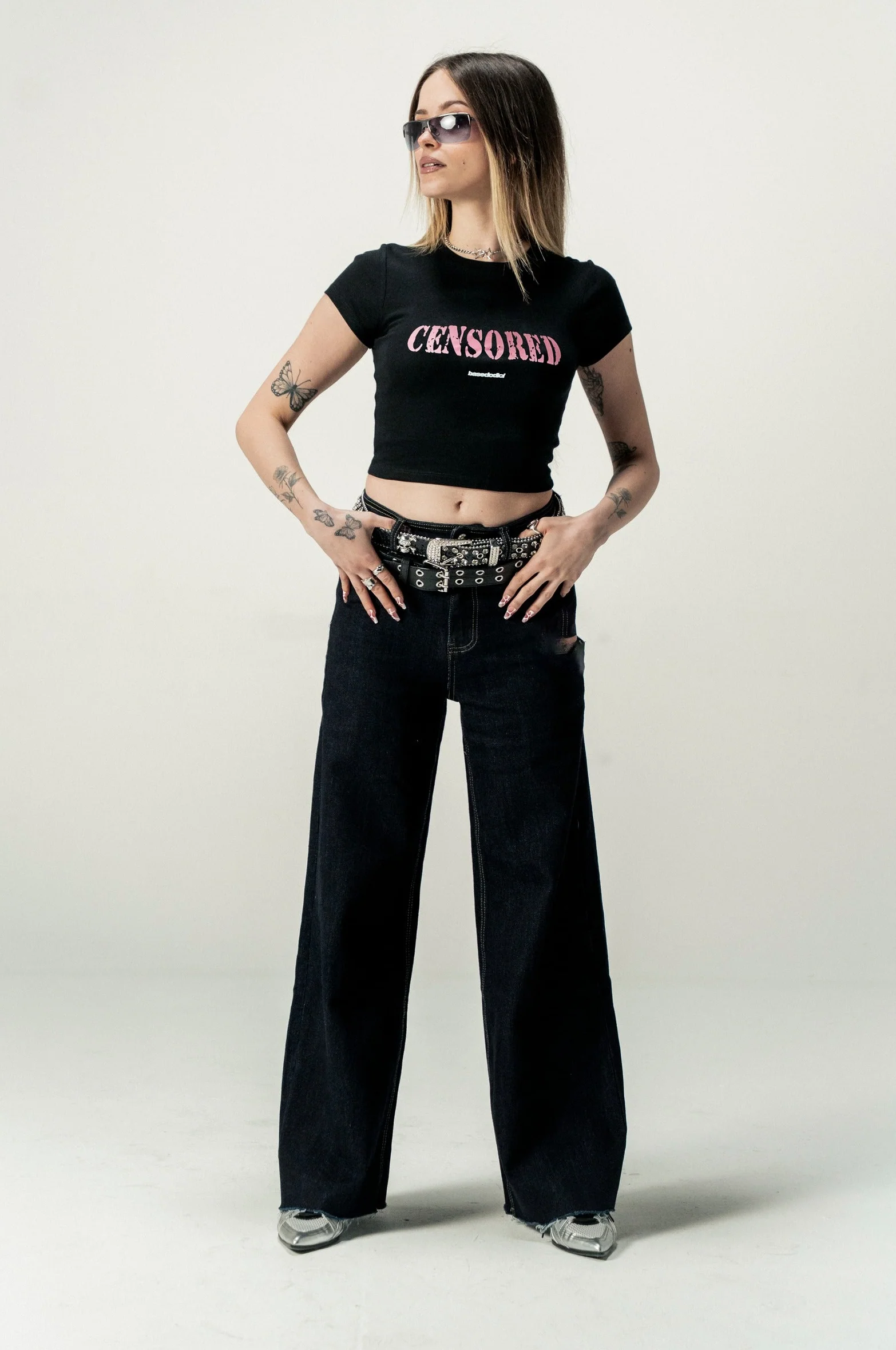 Baby Tee "DIVA" Censored Black - Image 6