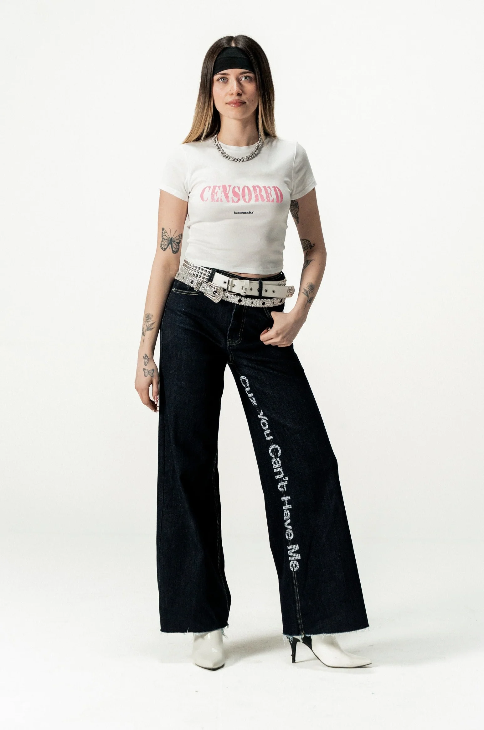 Baby Tee "DIVA" Censored White - Image 6
