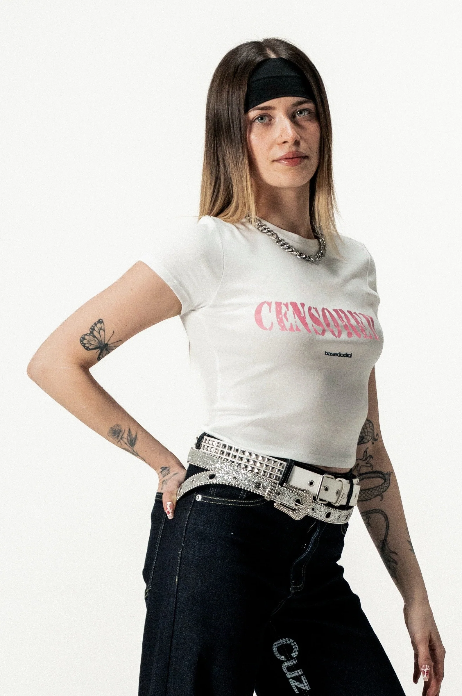Baby Tee "DIVA" Censored White - Image 7