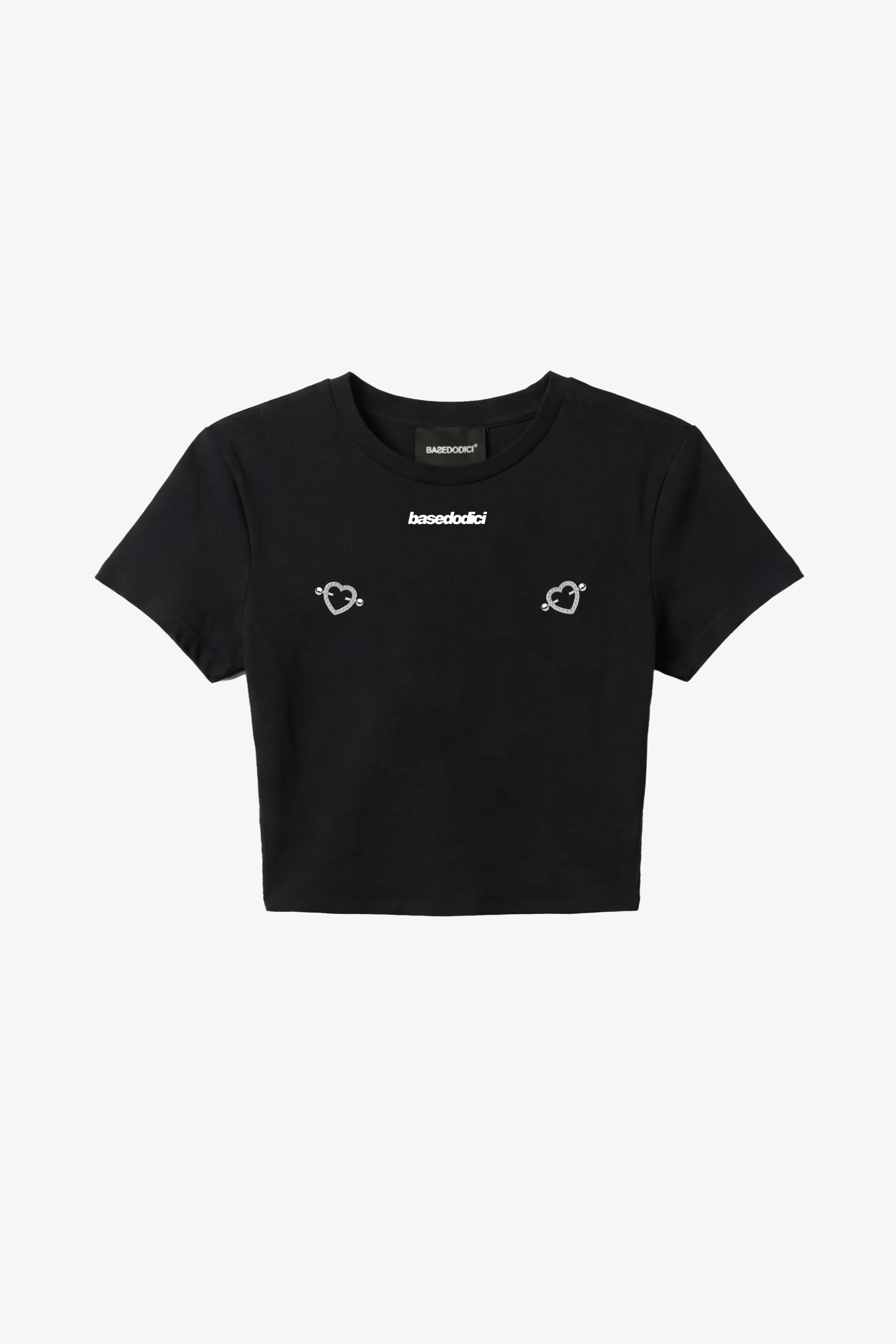 Baby Tee "DIVA" Hearts Black - Image 2