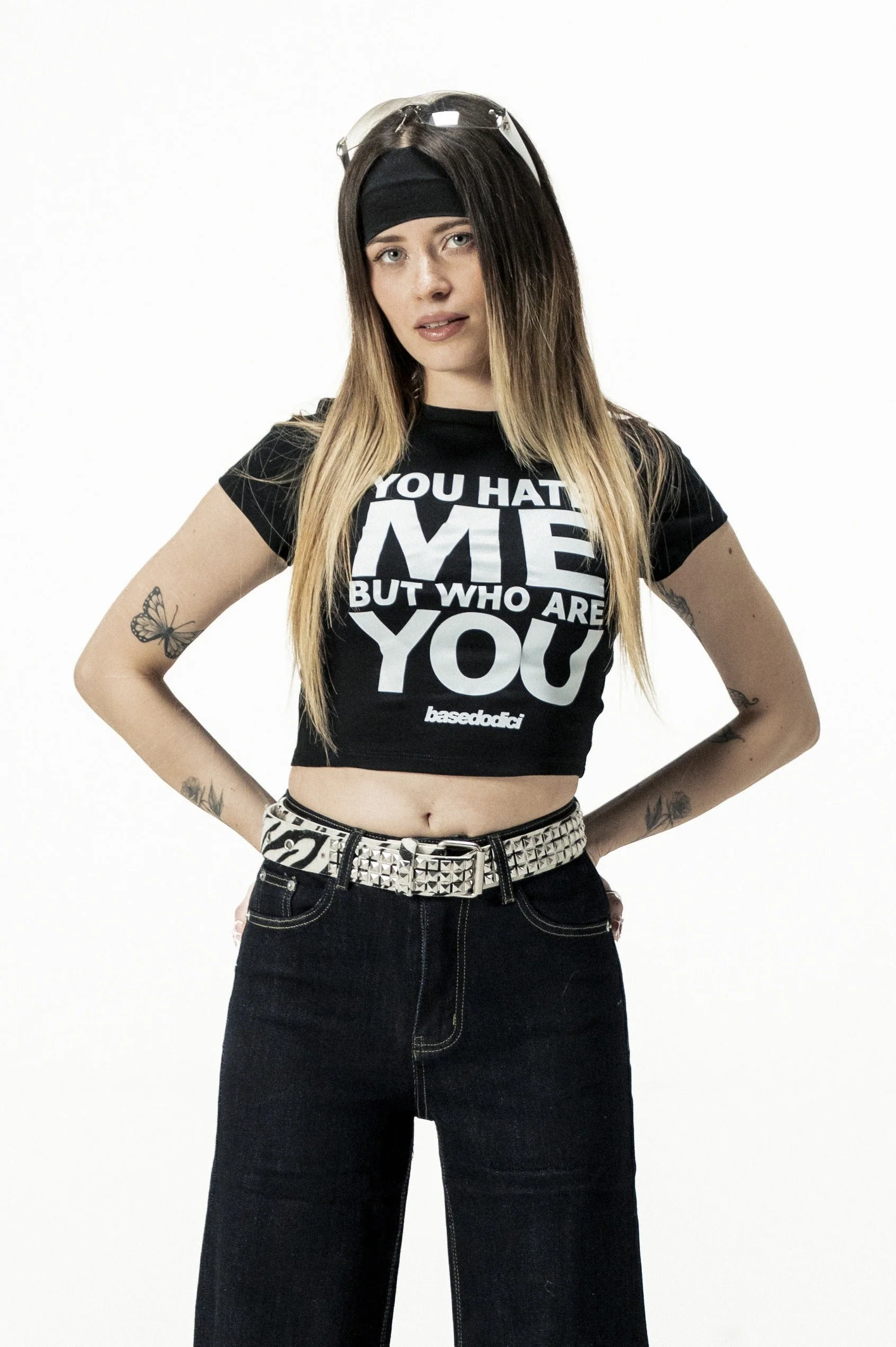 Baby Tee "DIVA" WhoAreYou Black - Image 2