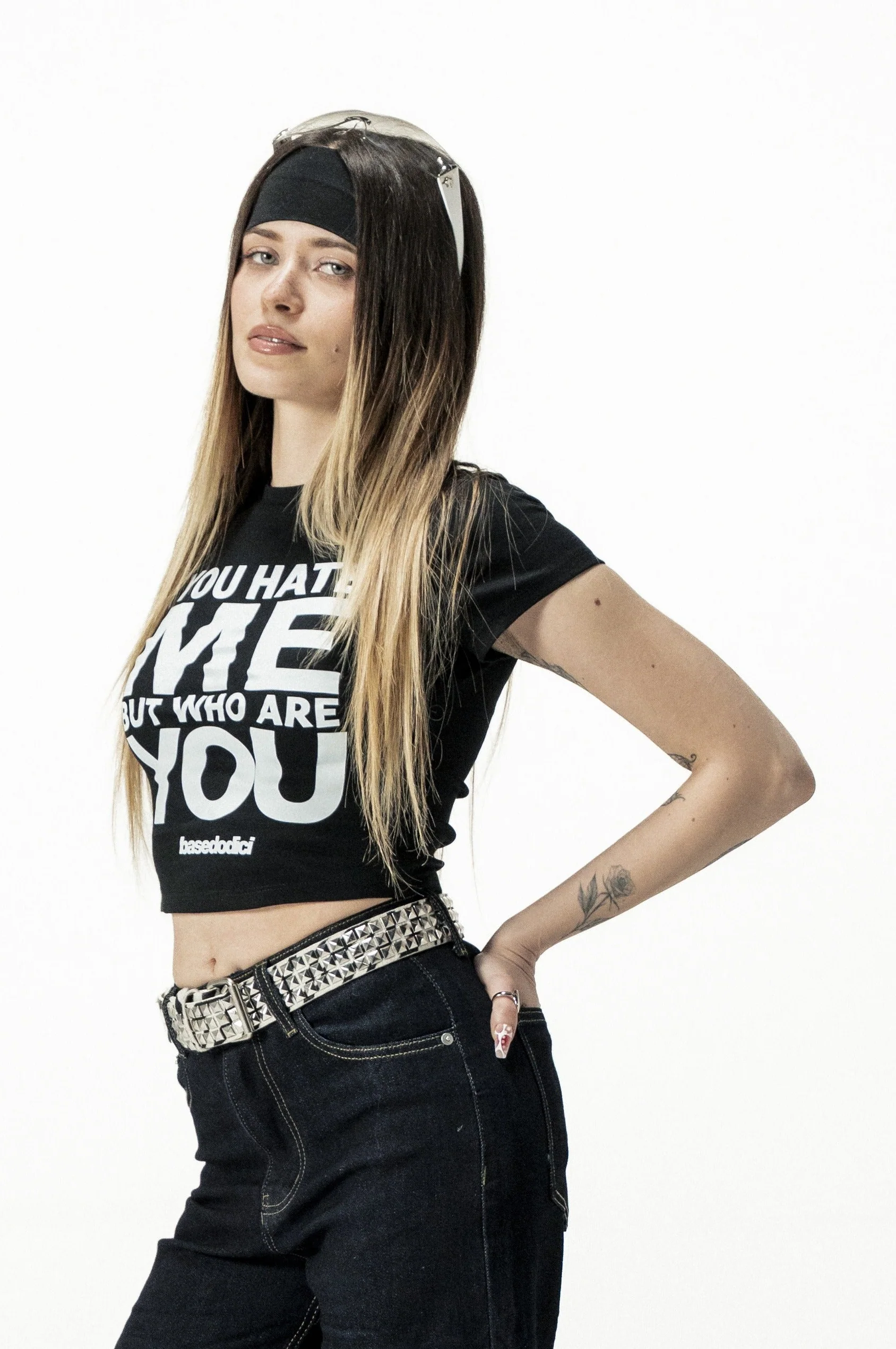 Baby Tee "DIVA" WhoAreYou Black - Image 4