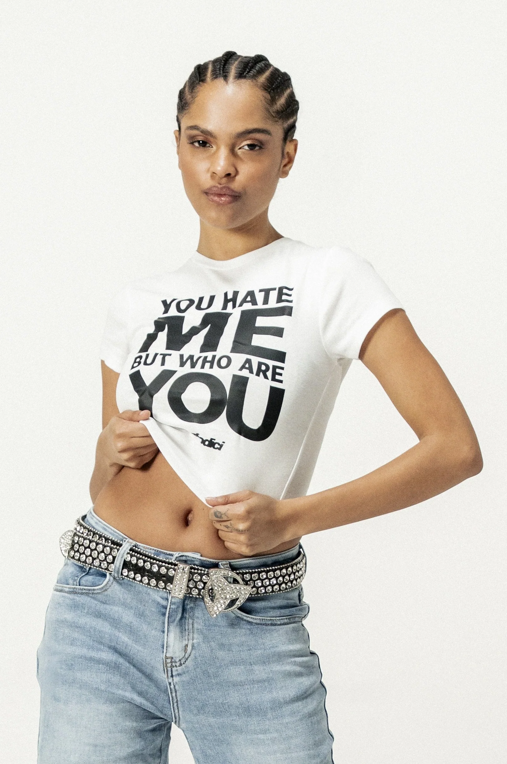 Baby Tee "DIVA" WhoAreYou White - Image 2