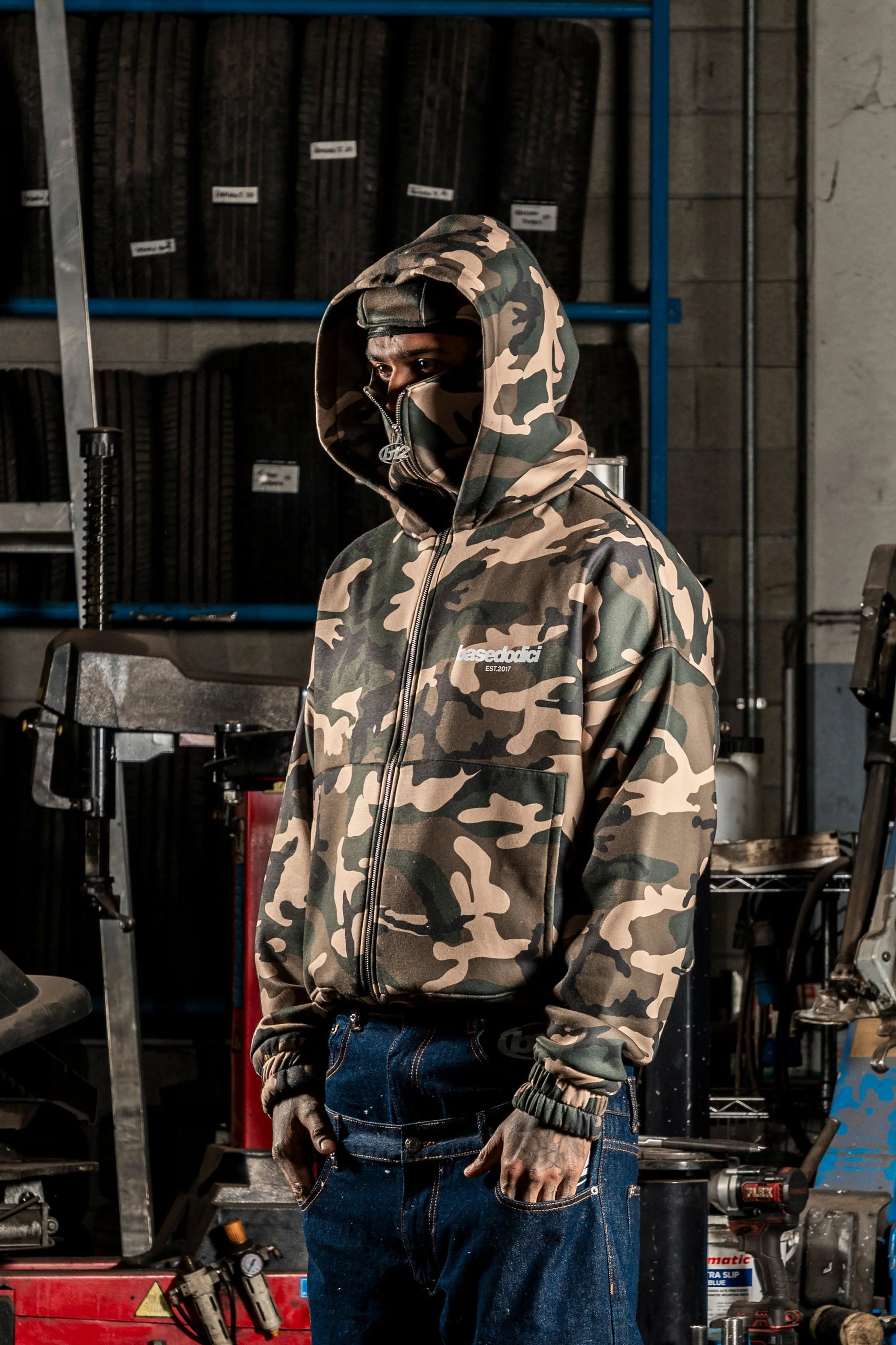 Balaclava Full Zip "DETROIT" Camo Green - Image 13