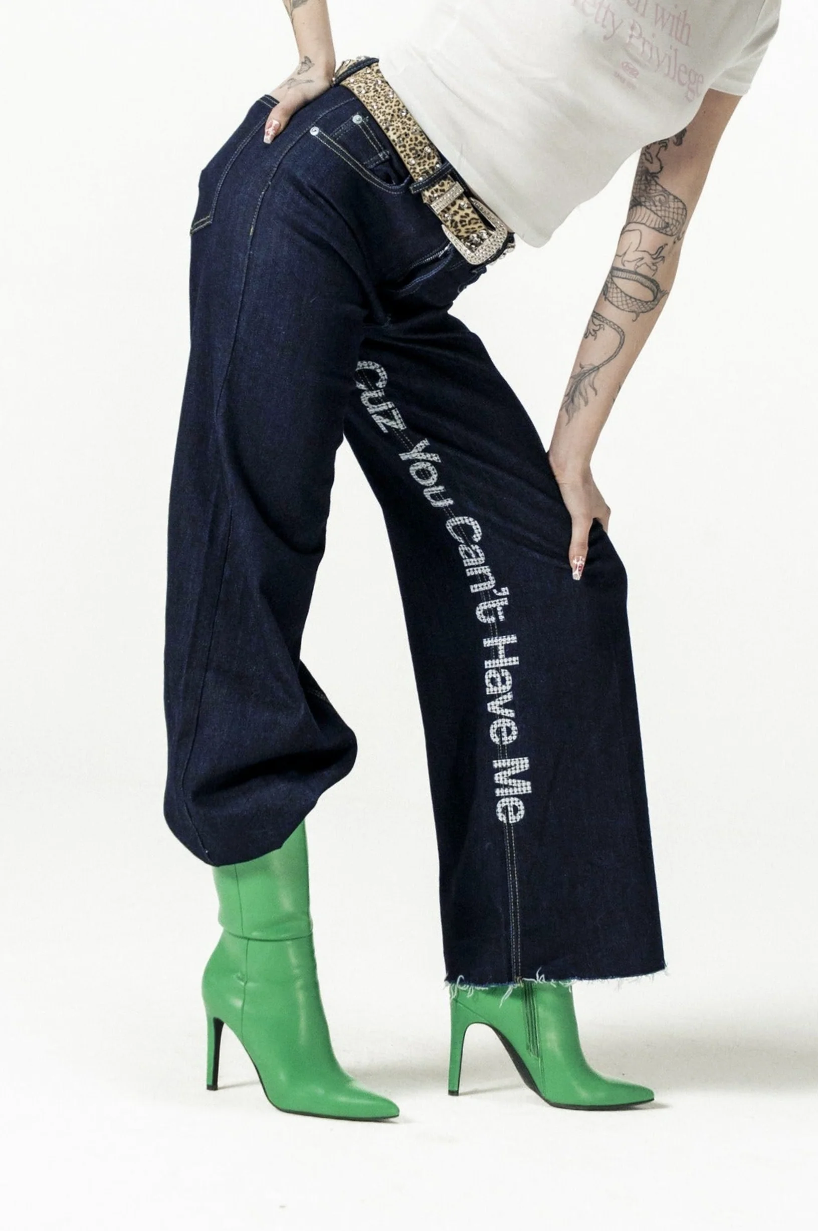 Bigall Denim "DIVA" CuzYouCan't Dark Blue/Glitter - Image 2