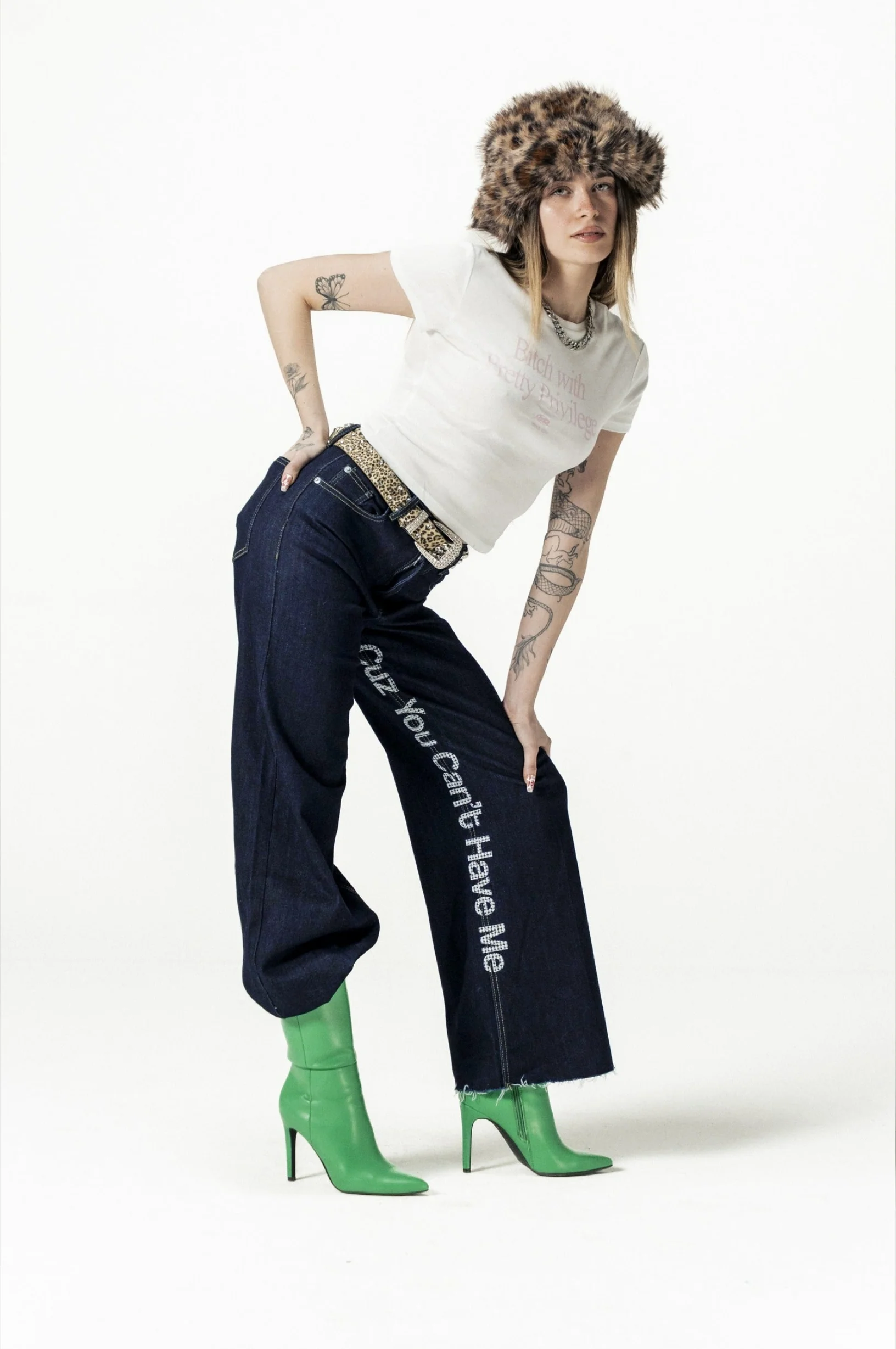 Bigall Denim "DIVA" CuzYouCan't Dark Blue/Glitter - Image 3