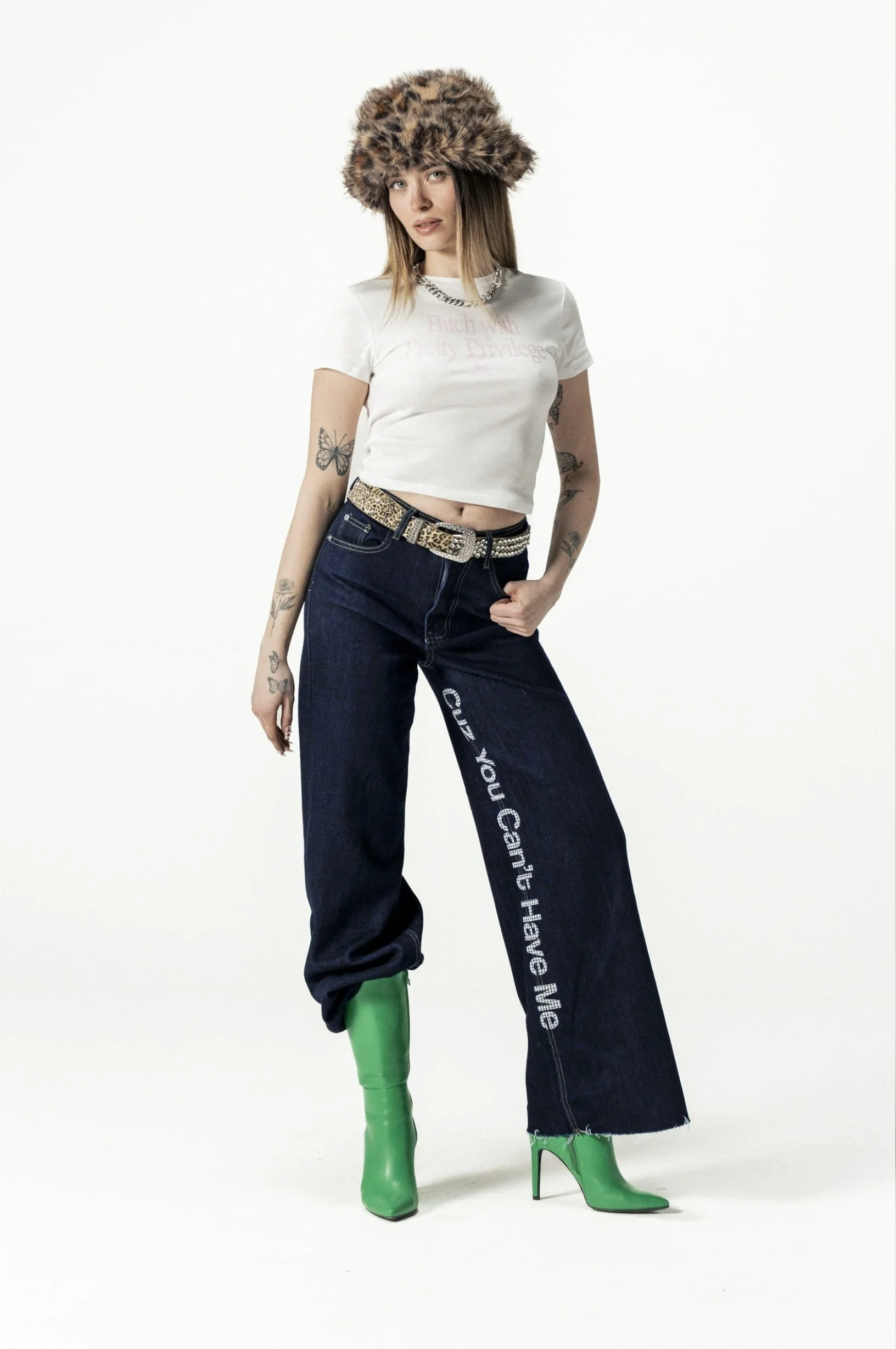 Bigall Denim "DIVA" CuzYouCan't Dark Blue/Glitter - Image 5