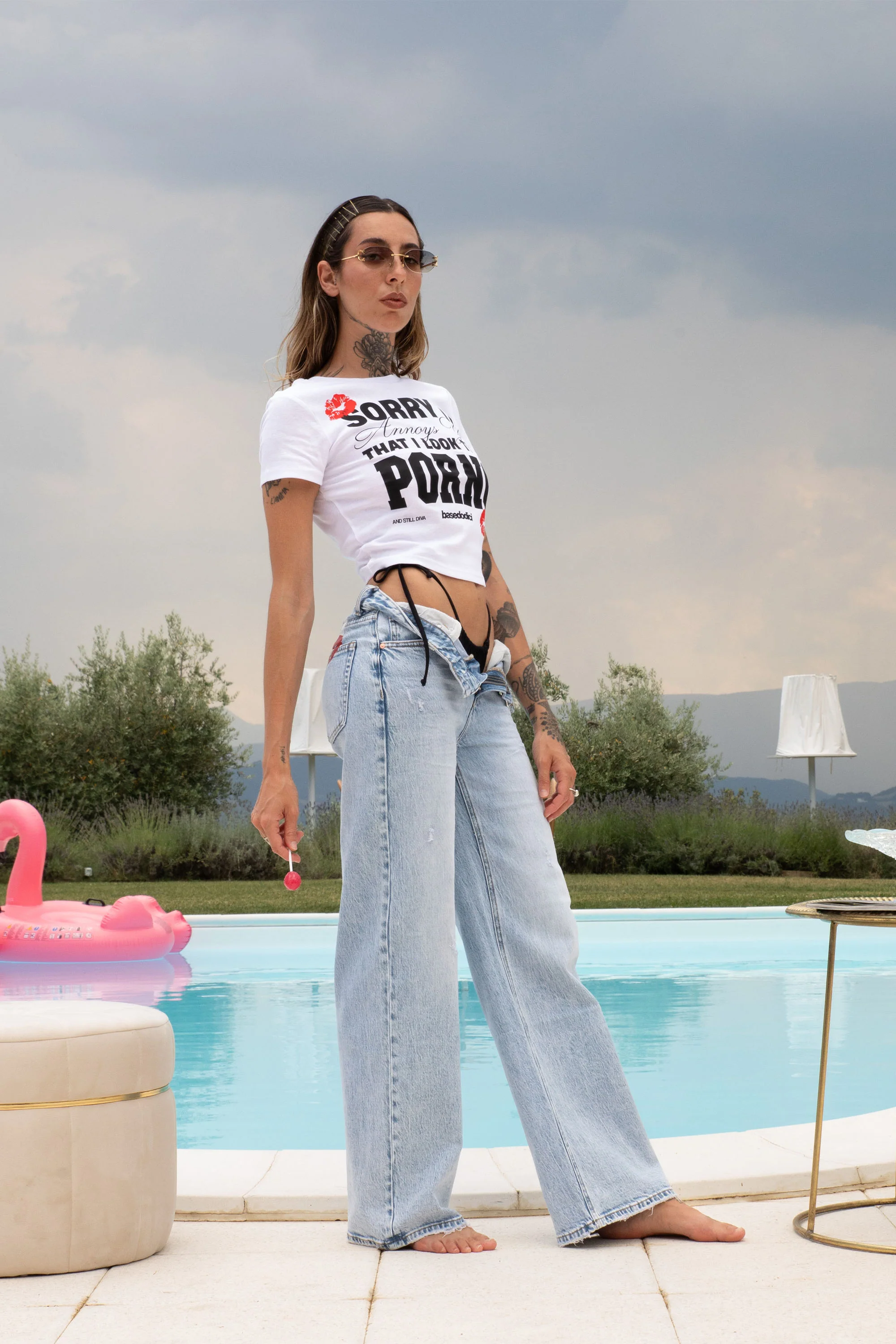 Bigall Denim “DIVA” P*rno Kiss Light Blue - Image 3