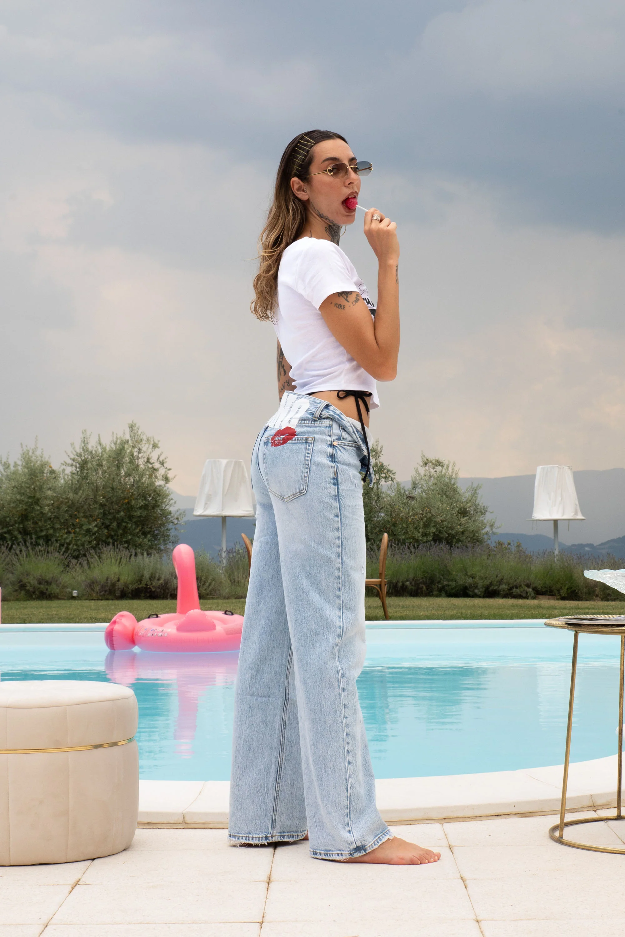 Bigall Denim “DIVA” P*rno Kiss Light Blue - Image 6