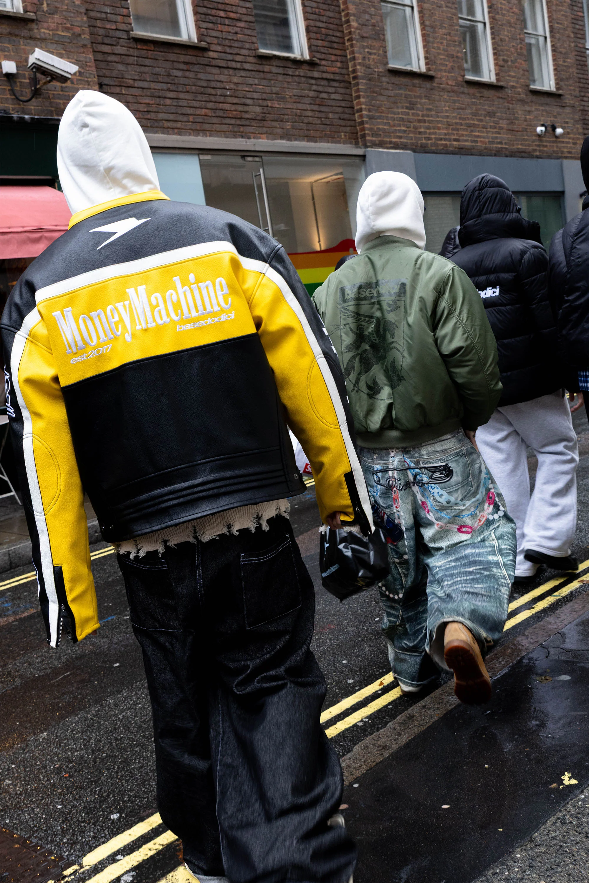 Biker Jacket "RUDEBOY LDN" Money Black/Yellow - Image 10