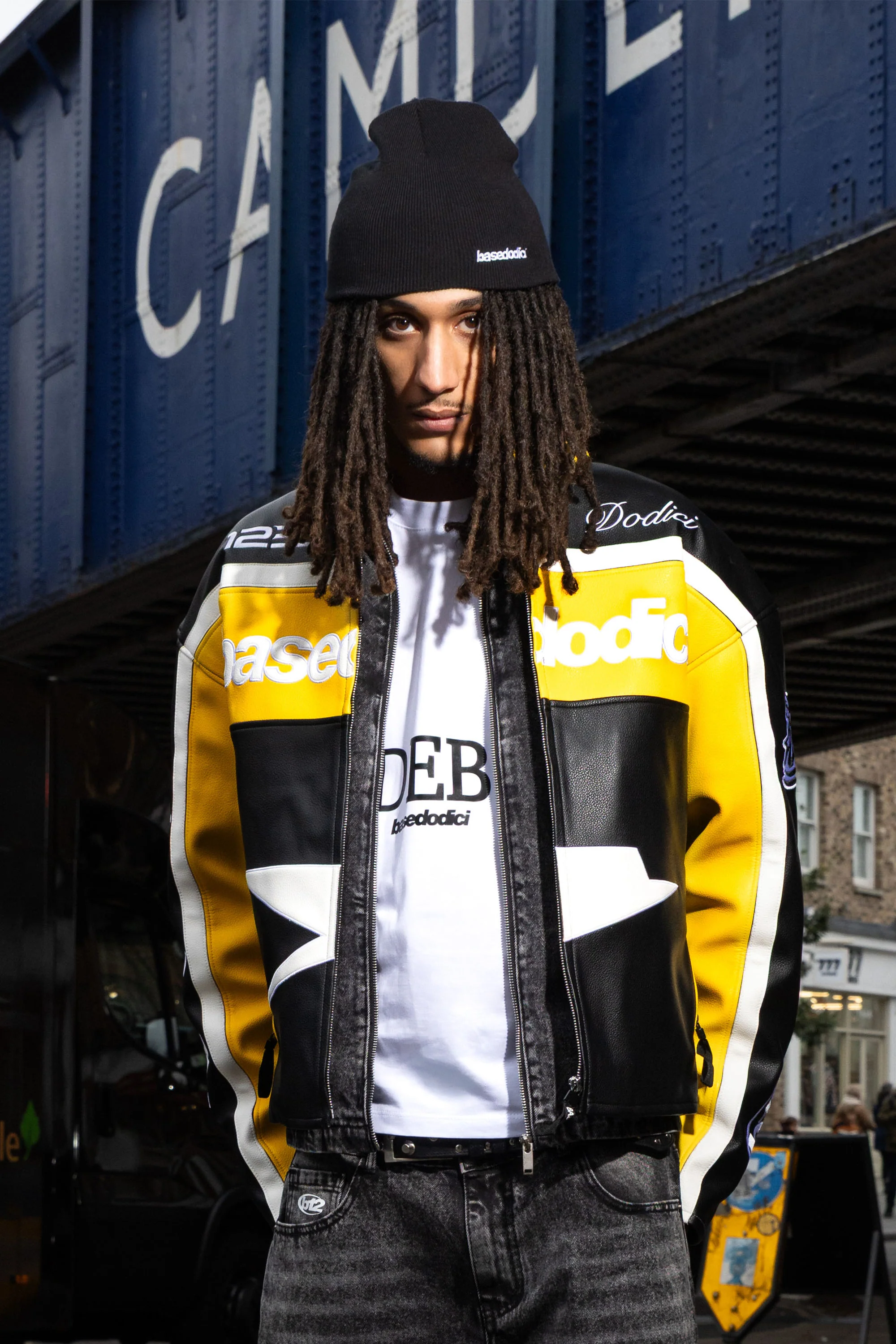 Biker Jacket "RUDEBOY LDN" Money Black/Yellow - Image 2