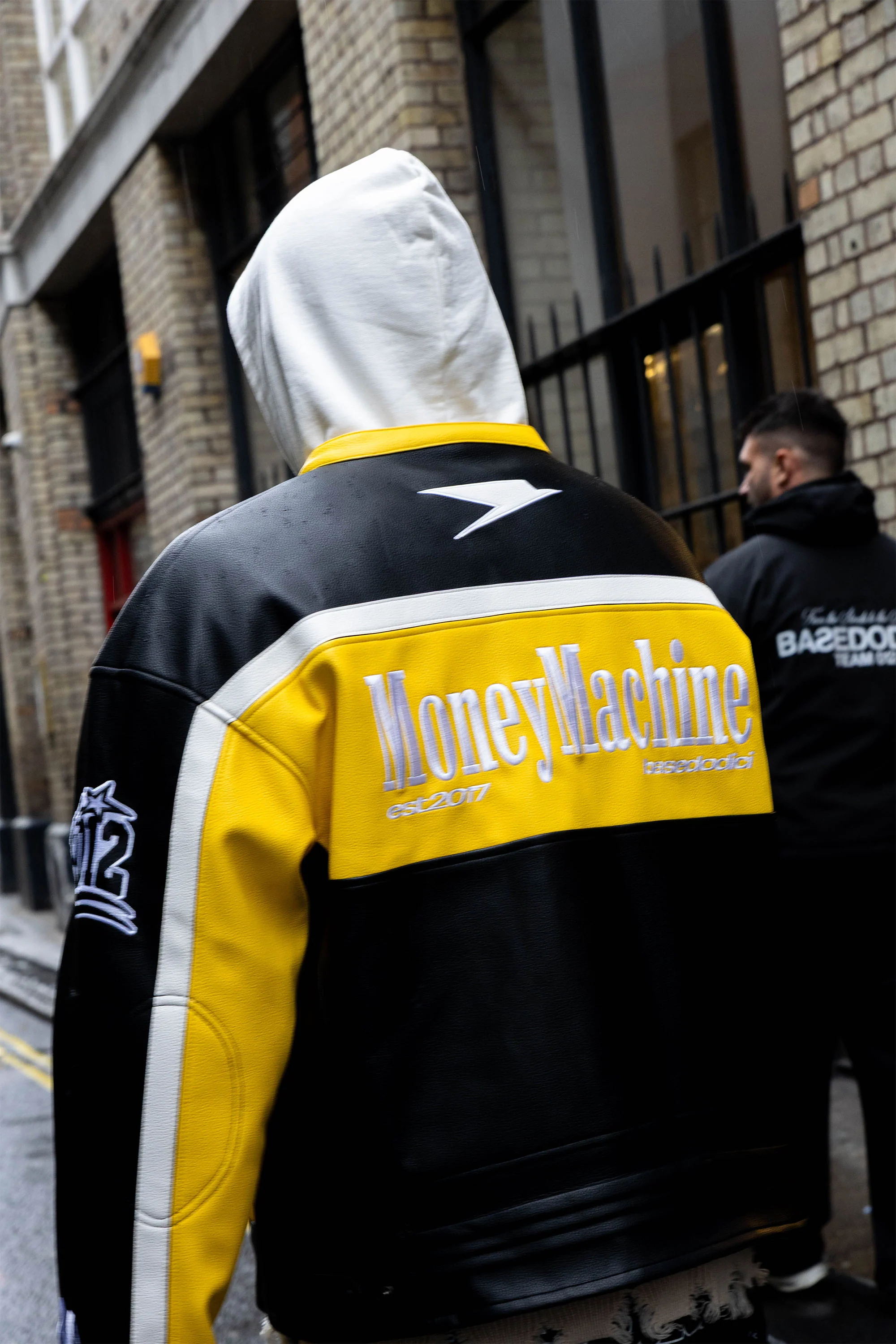 Biker Jacket "RUDEBOY LDN" Money Black/Yellow - Image 3