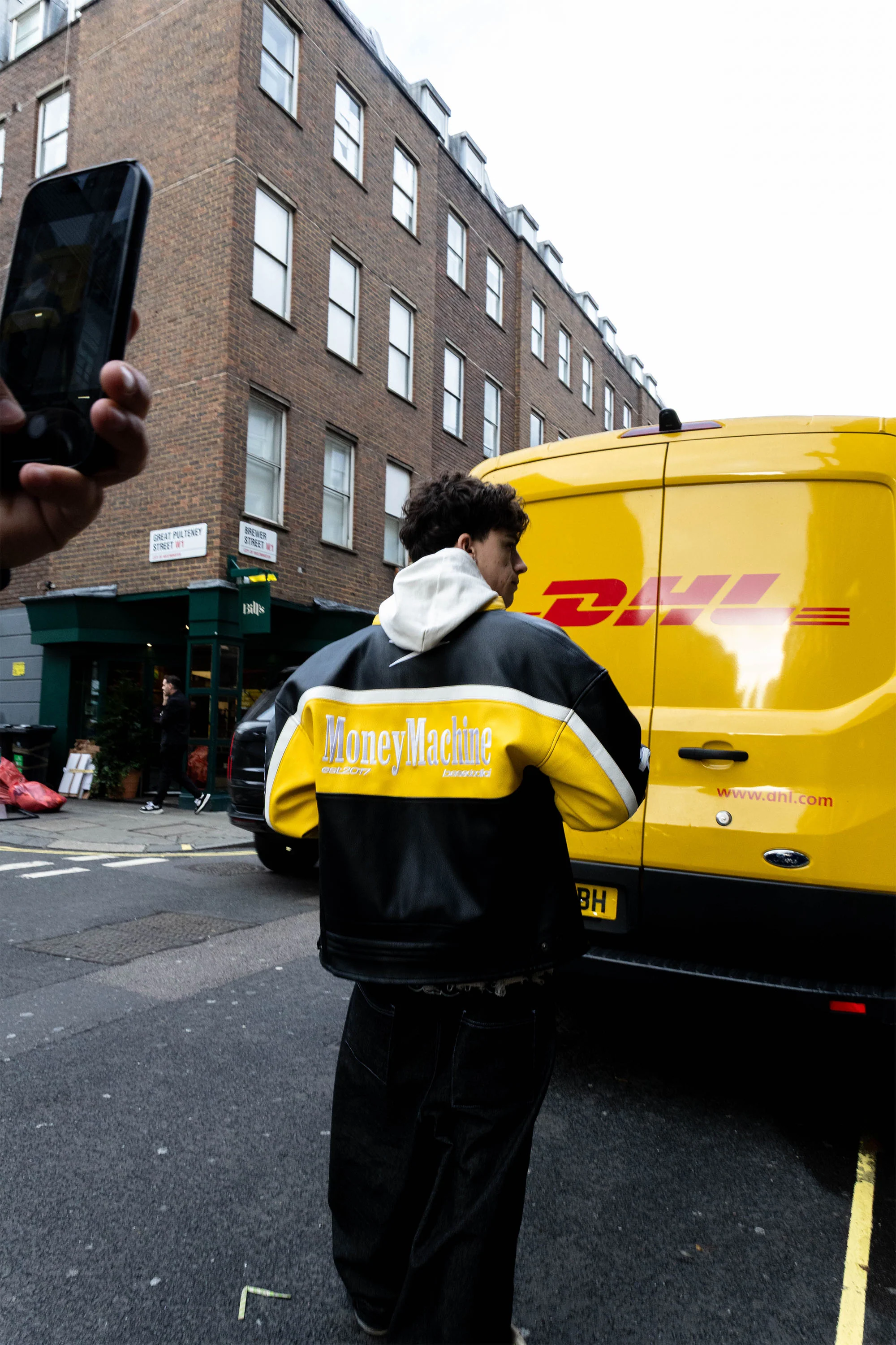 Biker Jacket "RUDEBOY LDN" Money Black/Yellow - Image 9