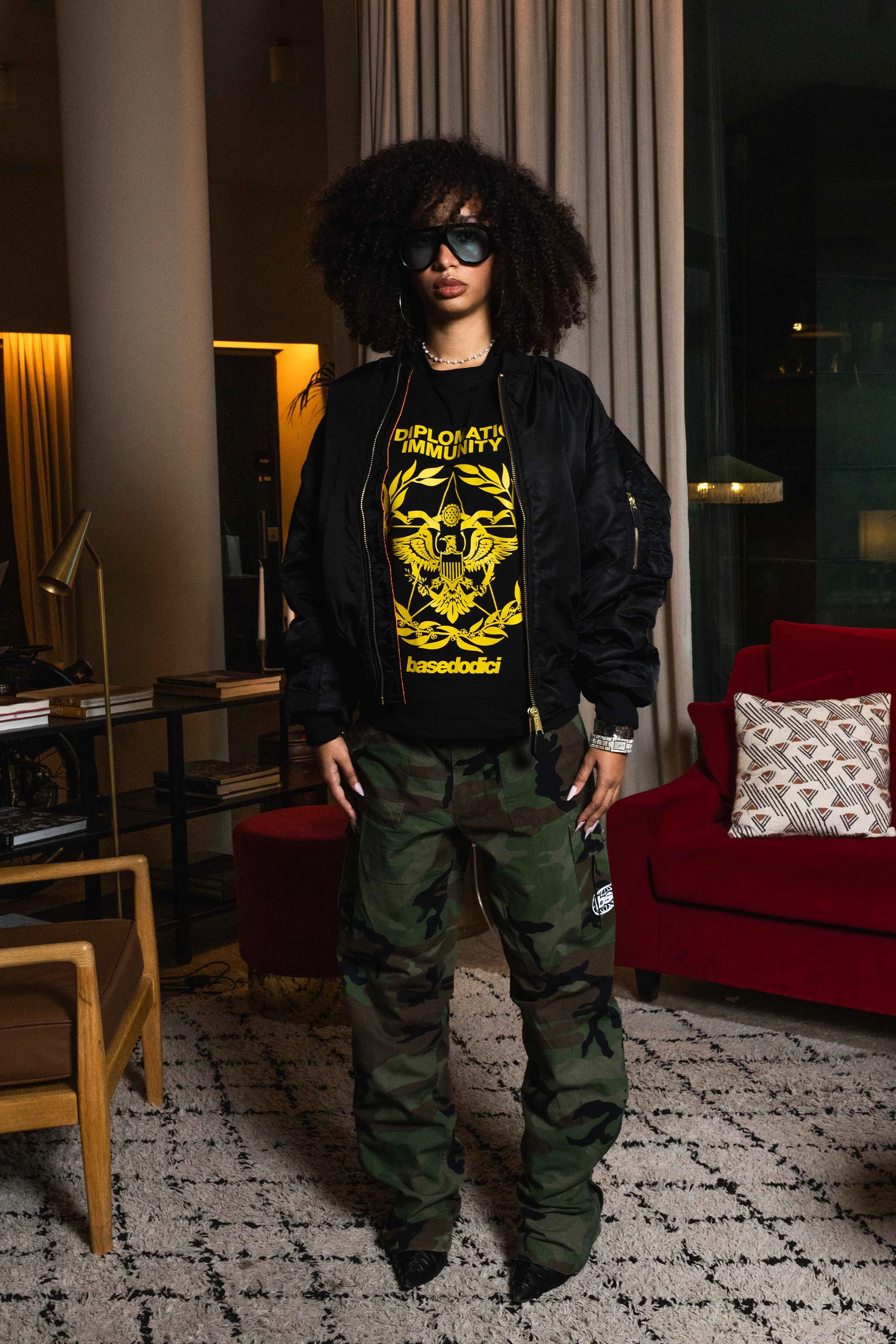 Bomber Jacket "WORLD TOUR" Black - Image 10