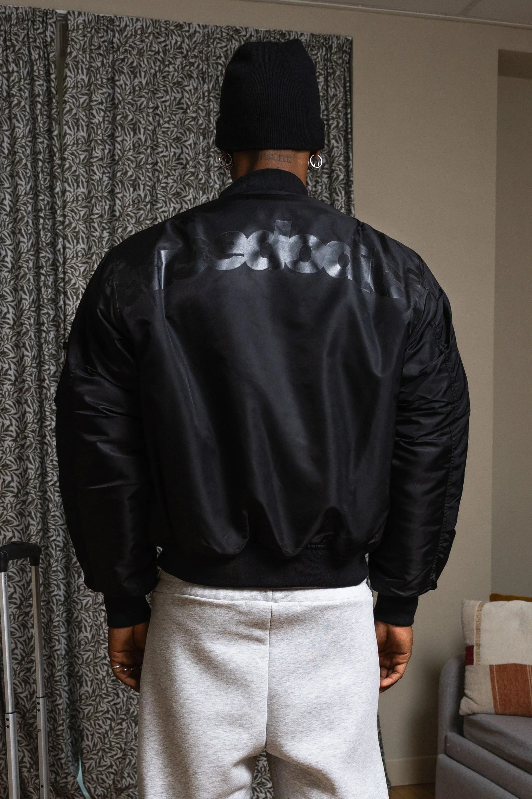 Bomber Jacket "WORLD TOUR" Black - Image 11