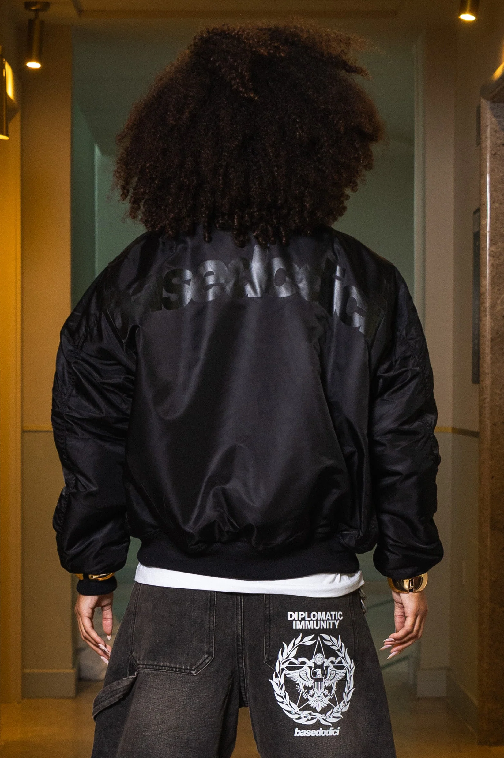Bomber Jacket "WORLD TOUR" Black - Image 15