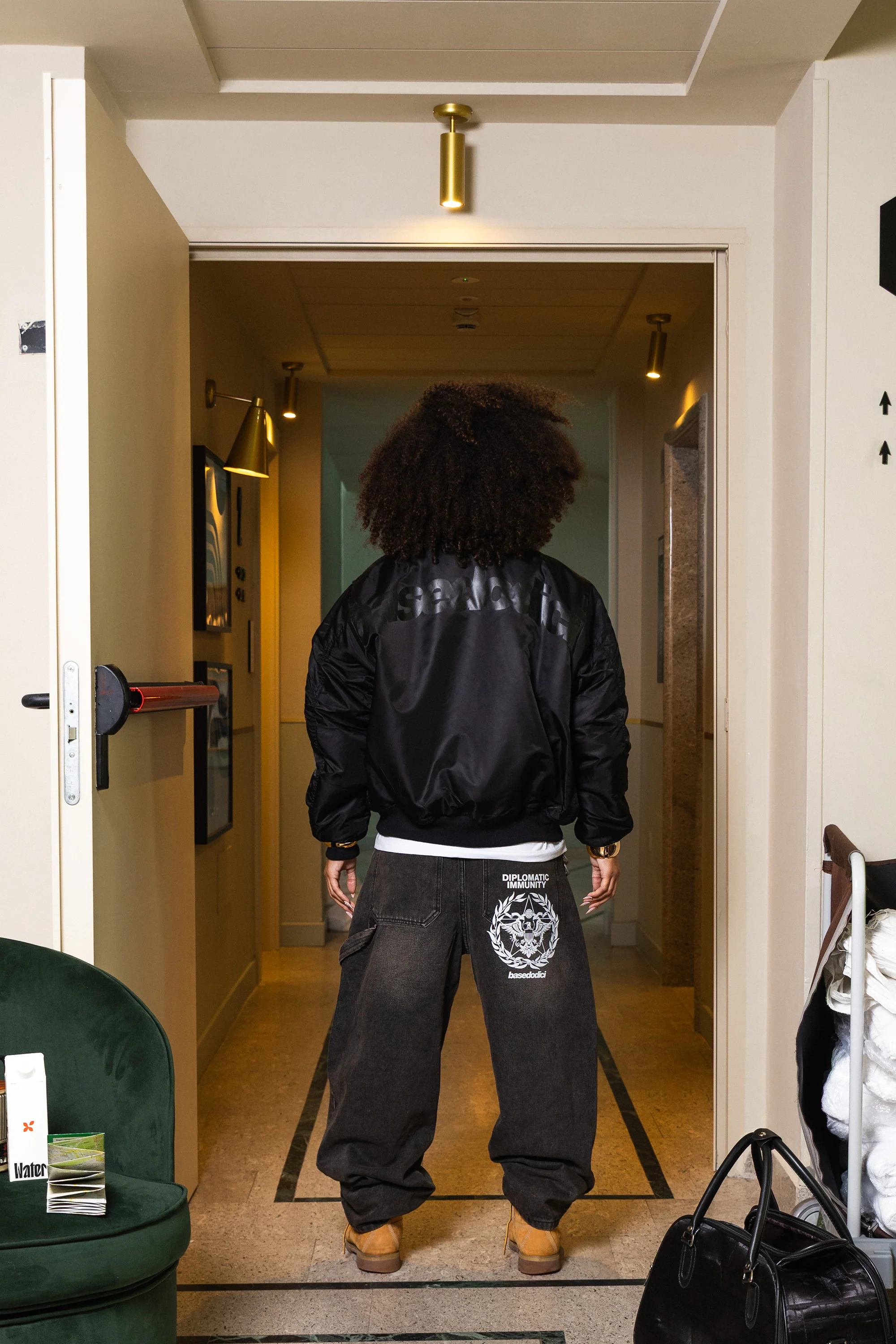 Bomber Jacket "WORLD TOUR" Black - Image 17