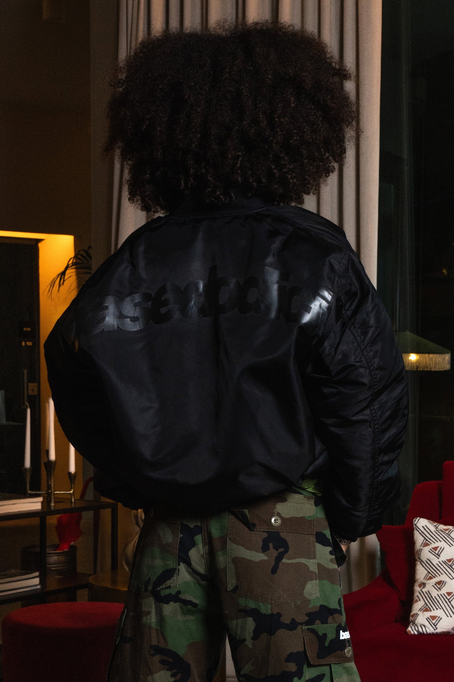 Bomber Jacket "WORLD TOUR" Black - Image 7