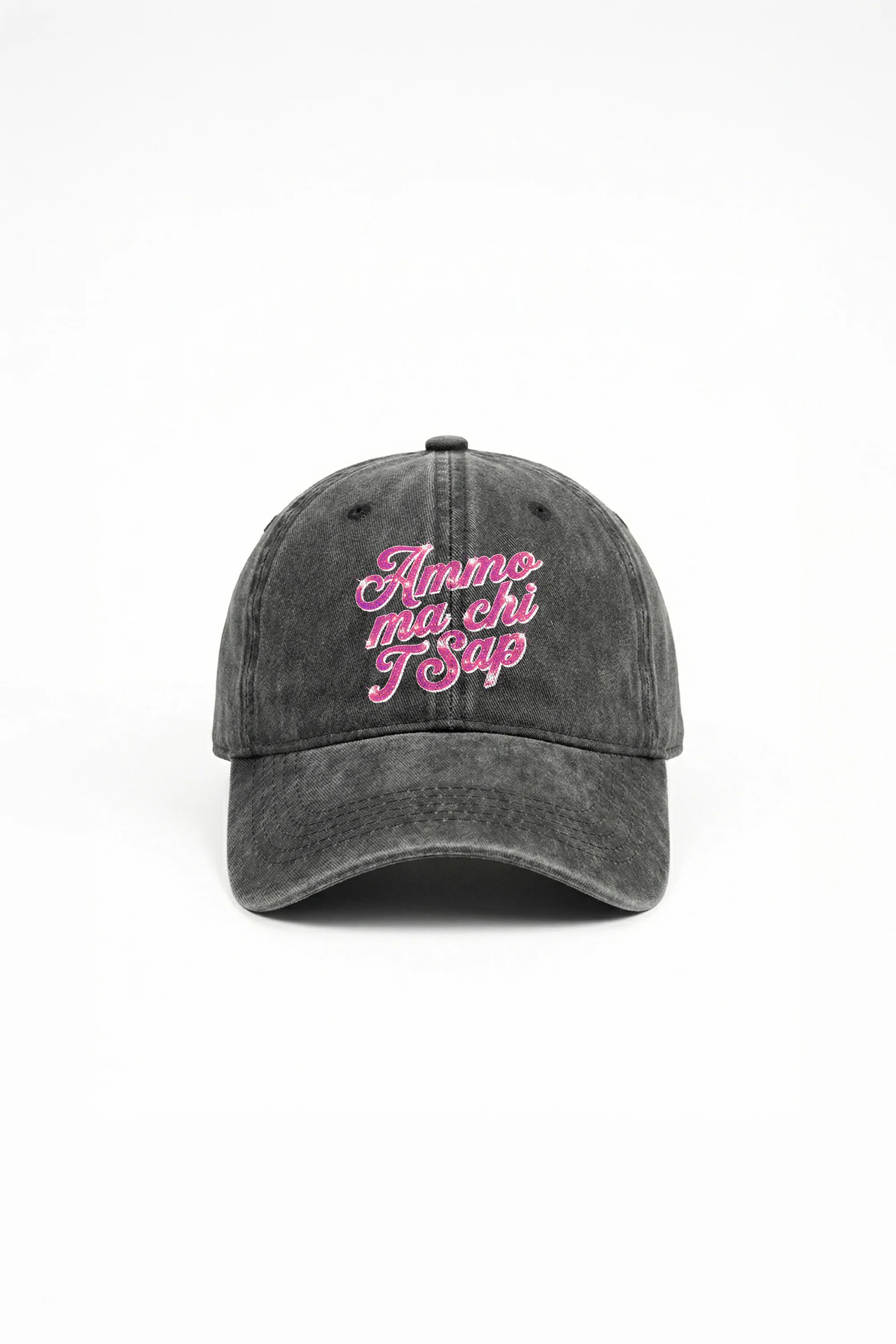 Cap "AMMO" CHI'T'SAP Grey/GlitterPinkItalic