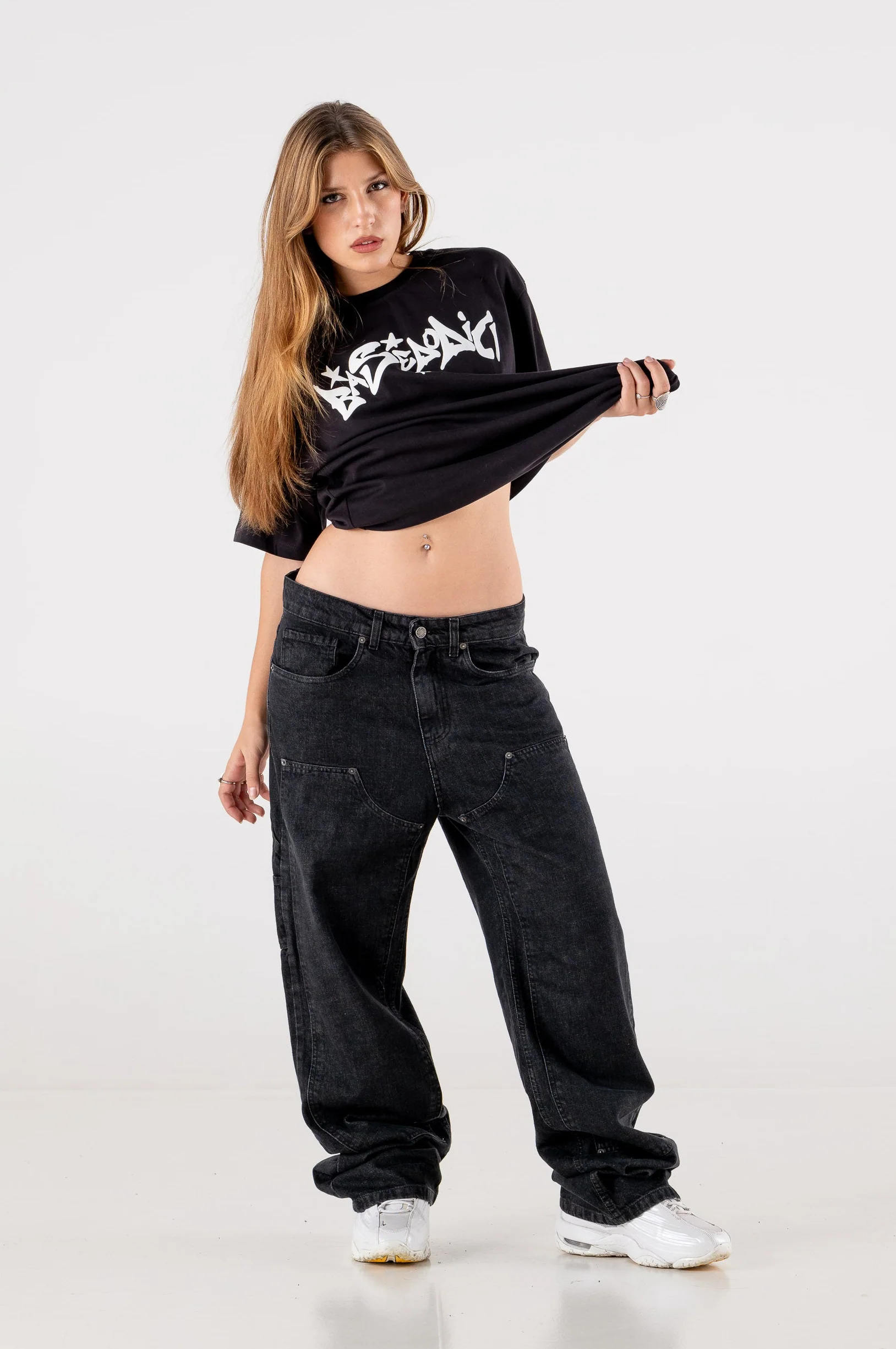 Carpenter Denim Pants “DE LA RUE À LA RUE” Black - Image 8