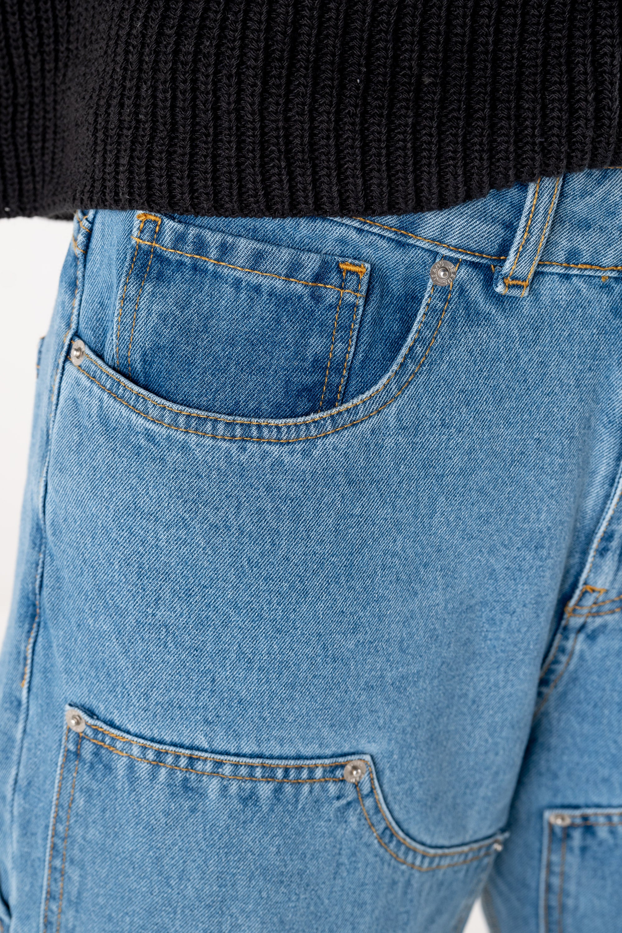 Carpenter Denim Pants “DE LA RUE À LA RUE” Light Blue - Image 13