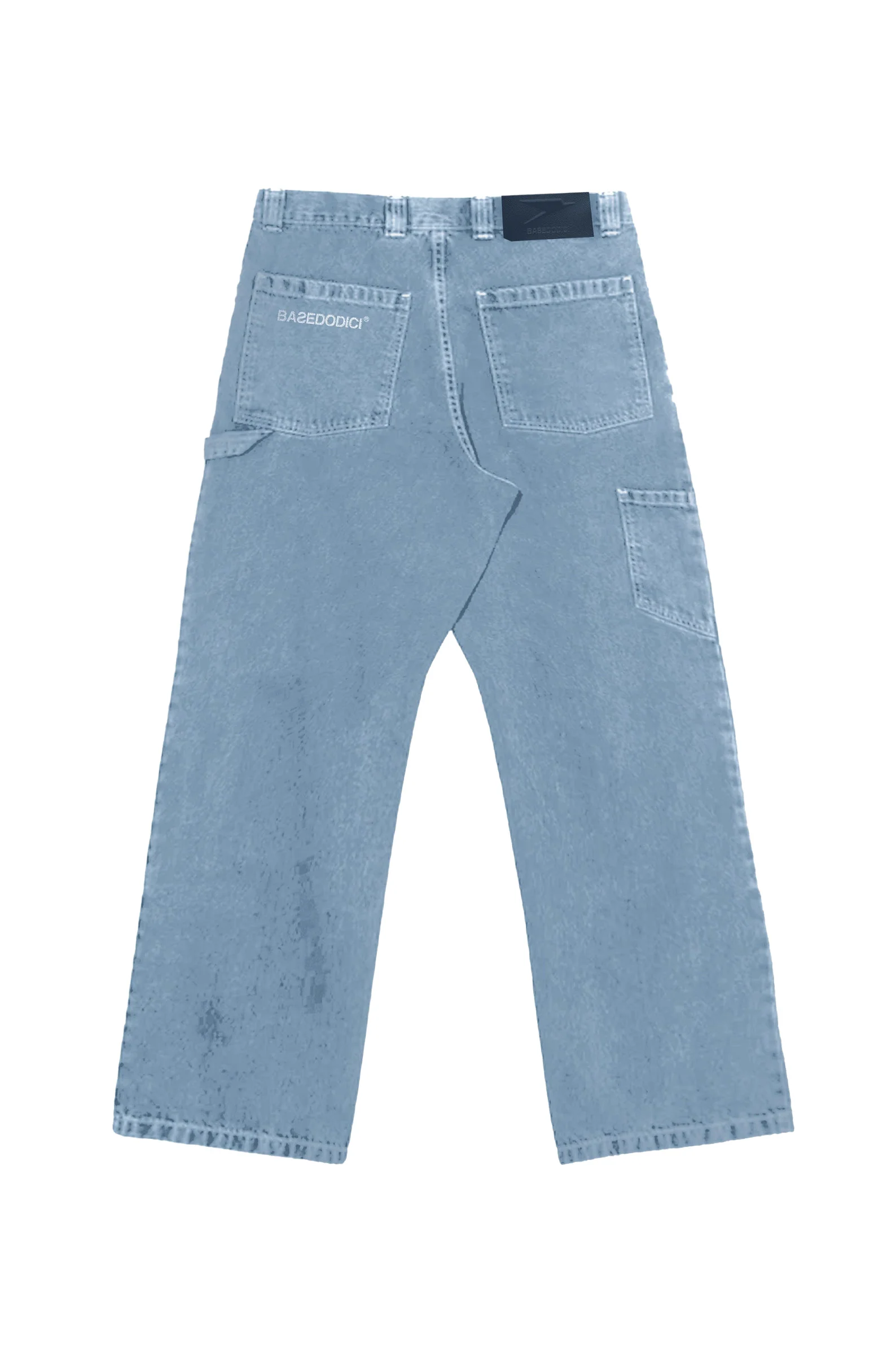 Carpenter Denim Pants “DE LA RUE À LA RUE” Light Blue - Image 17