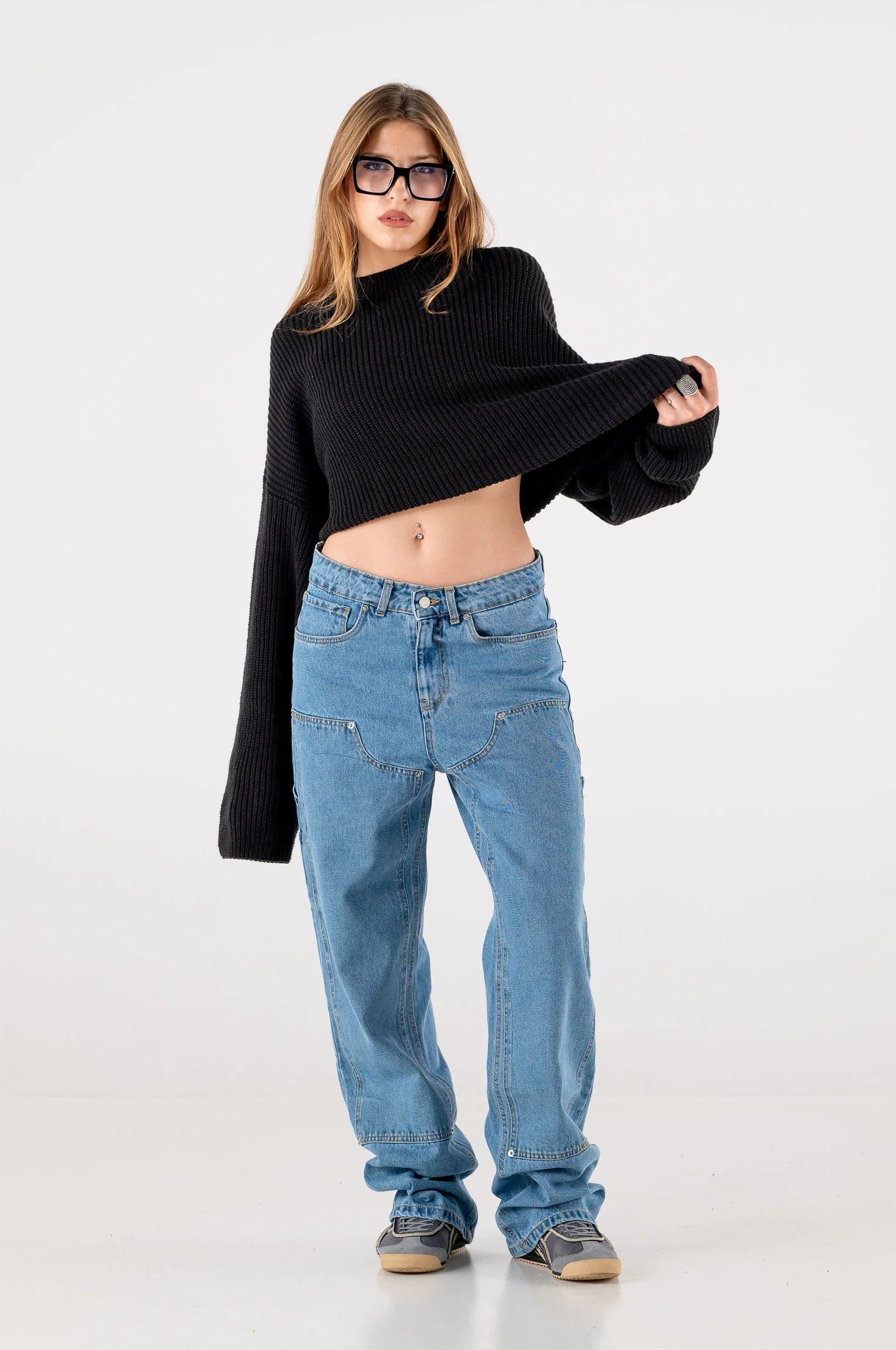 Carpenter Denim Pants “DE LA RUE À LA RUE” Light Blue - Image 3