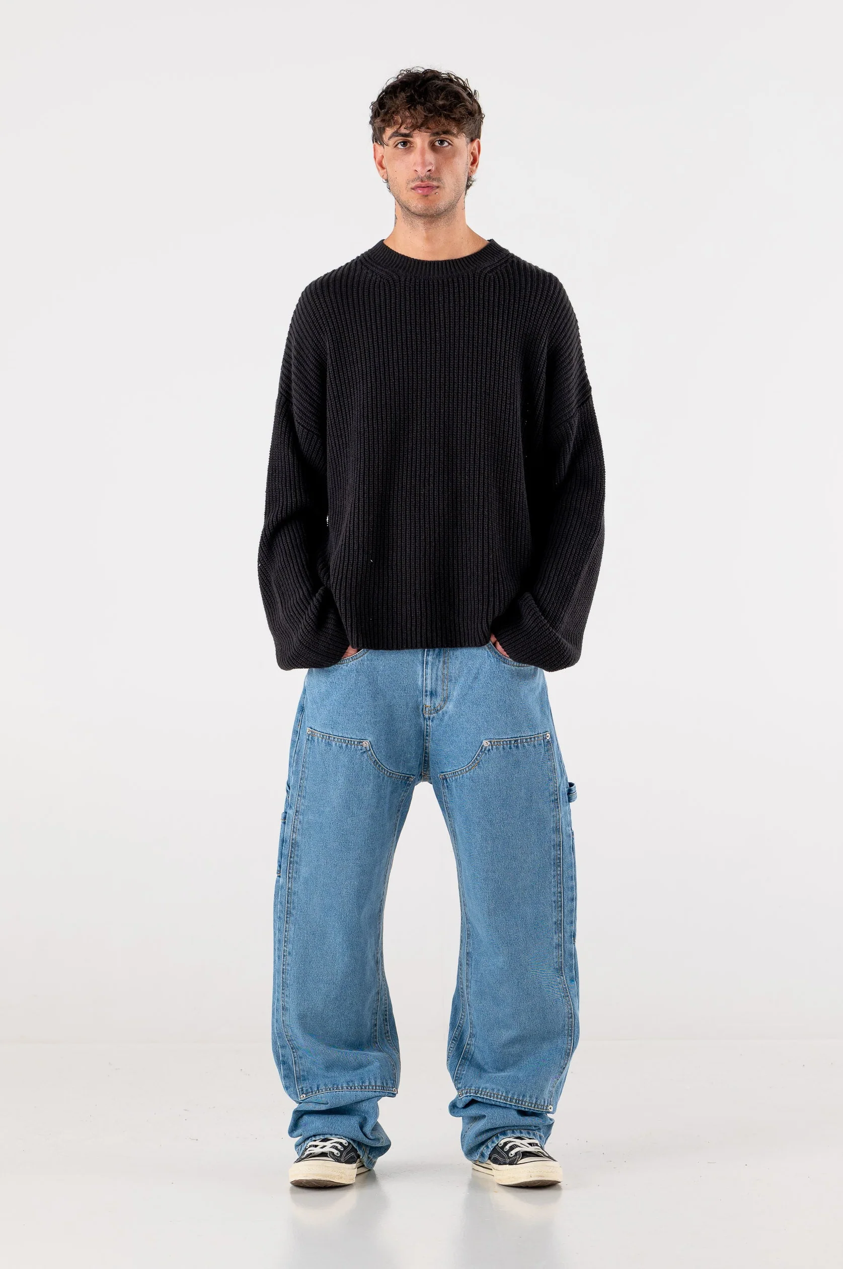Carpenter Denim Pants “DE LA RUE À LA RUE” Light Blue - Image 5