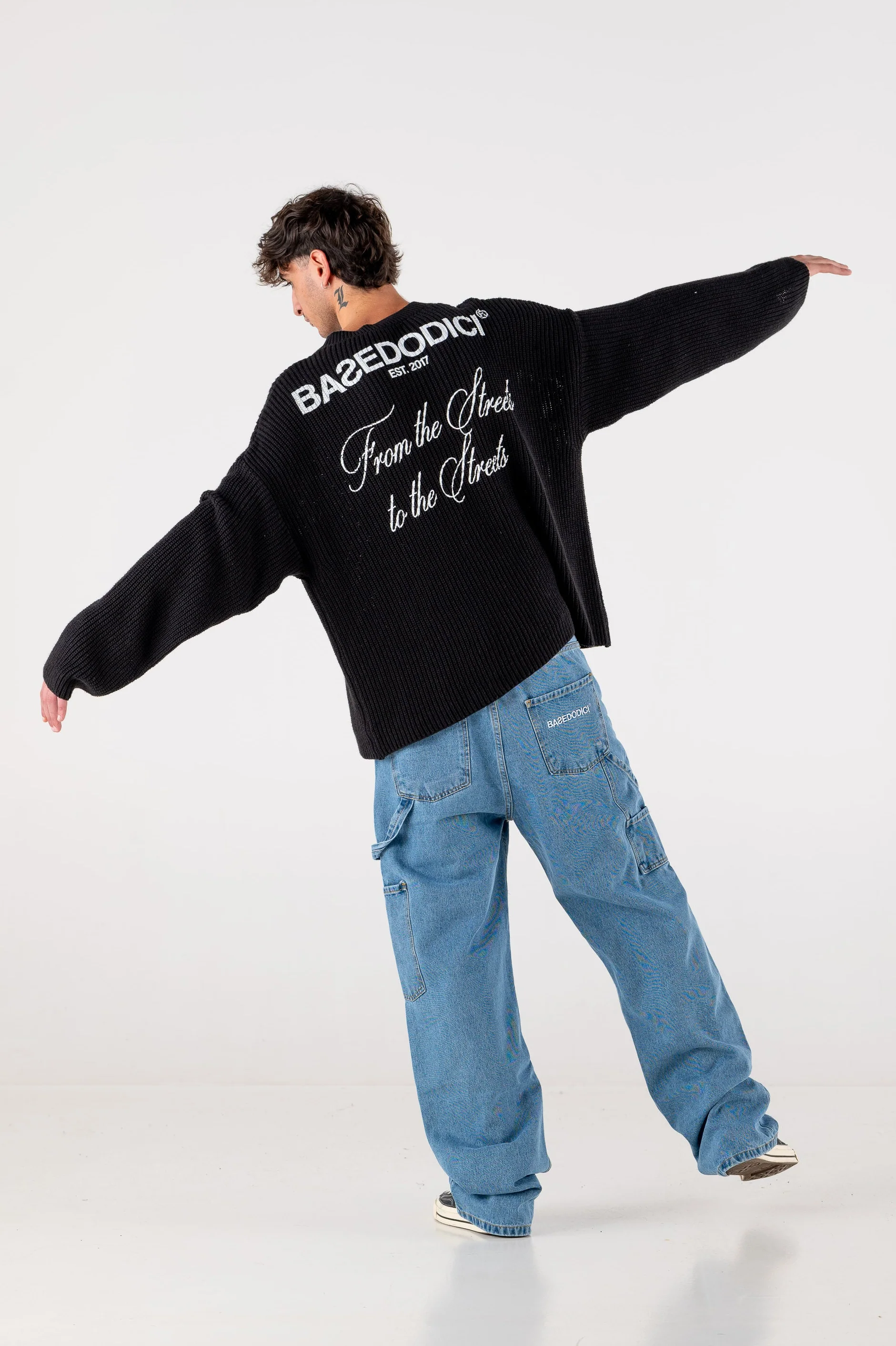 Carpenter Denim Pants “DE LA RUE À LA RUE” Light Blue - Image 9
