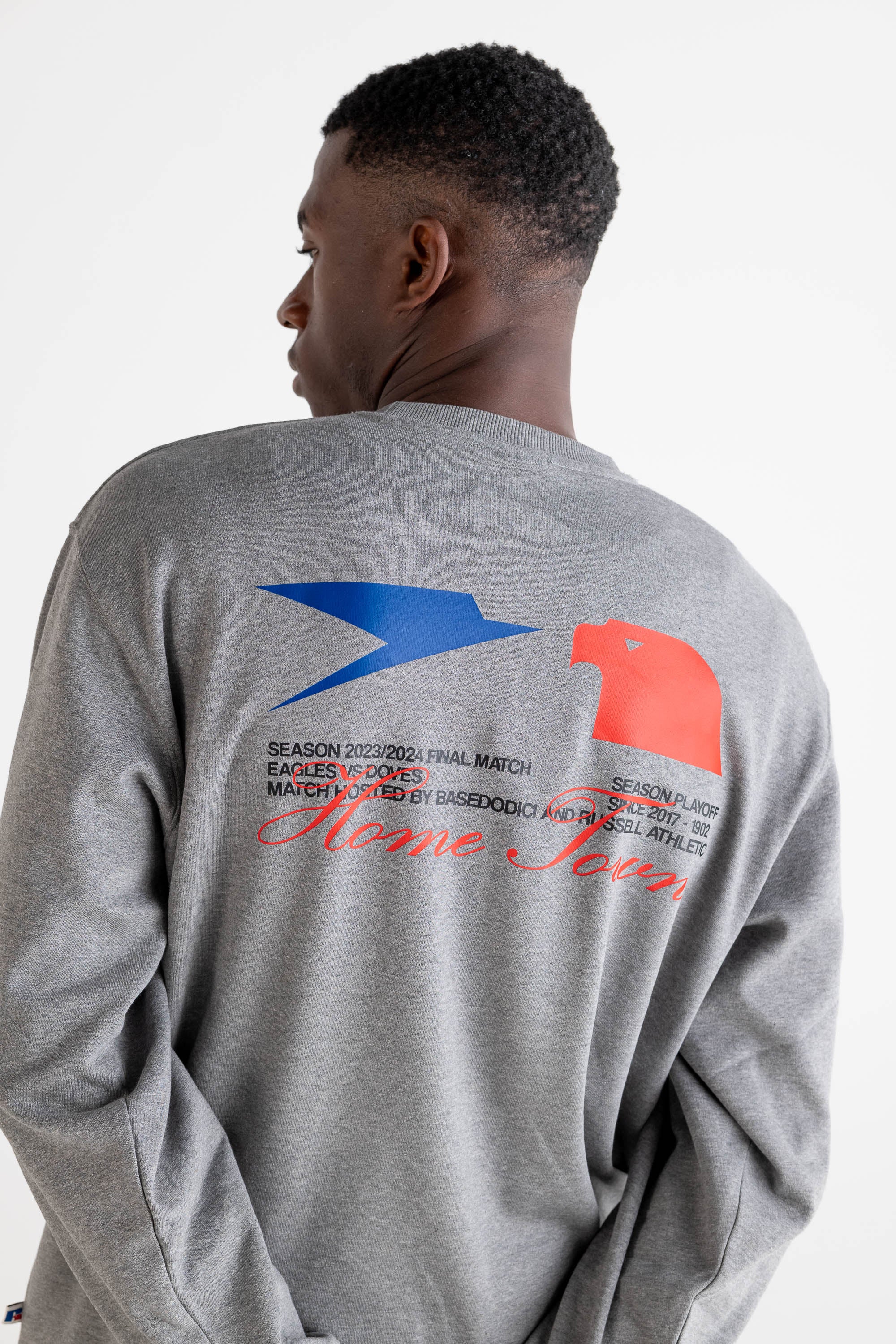 Crewneck “RUSSELLxBASEDODICI" Touchdown Grey - Image 13