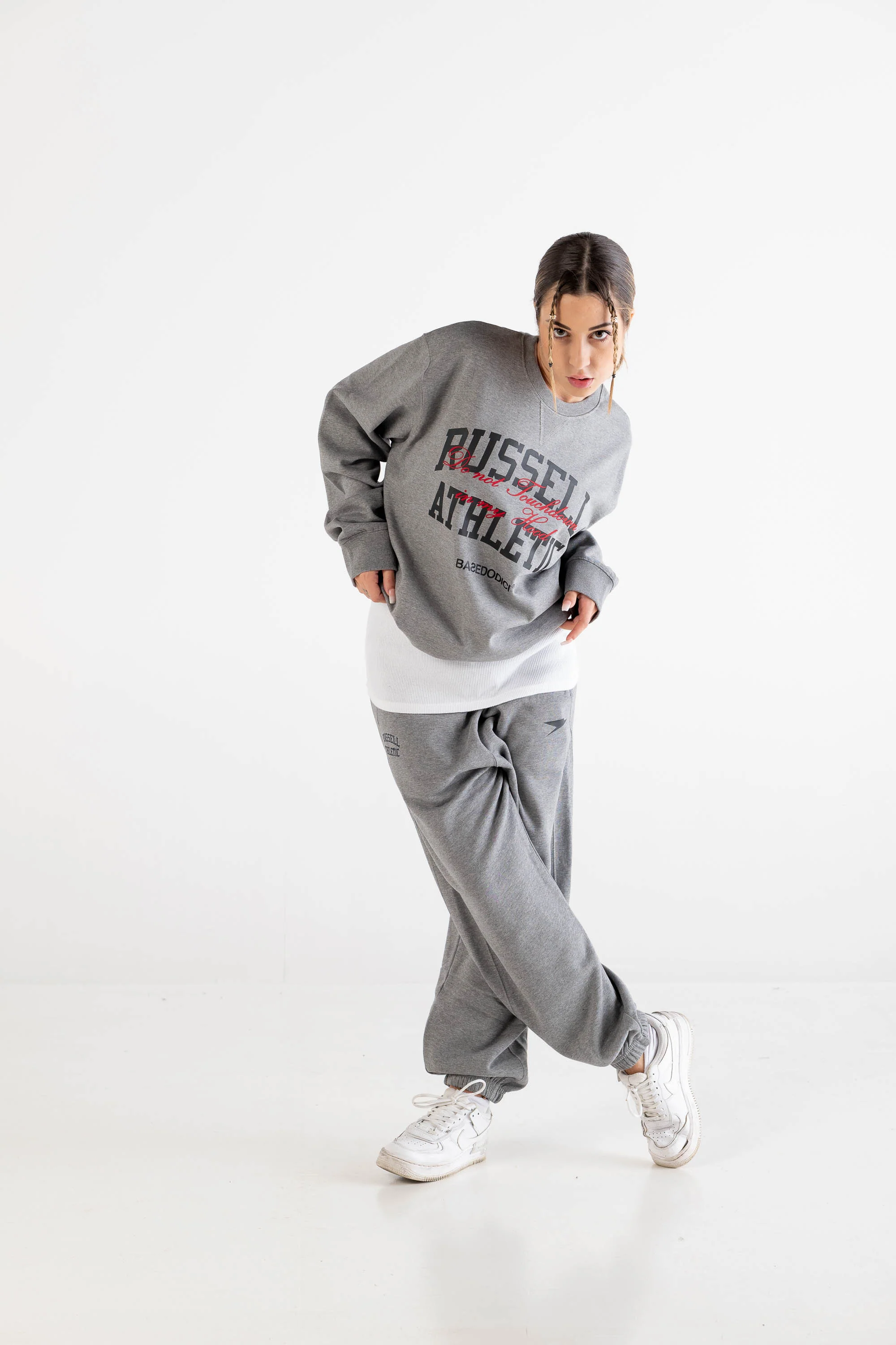 Crewneck “RUSSELLxBASEDODICI" Touchdown Grey - Image 9