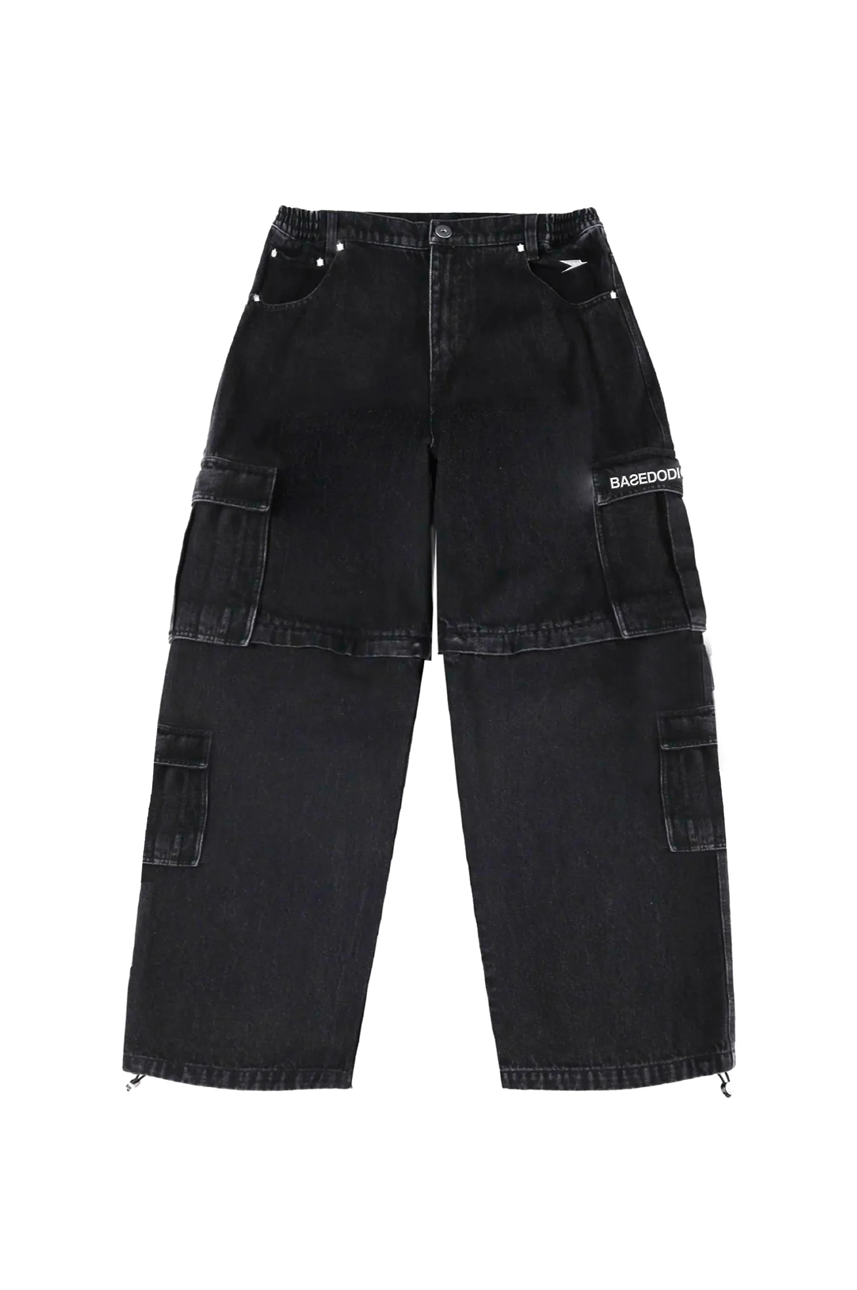 Double Denim Cargo Pants “DE LA RUE À LA RUE” Black - Image 19