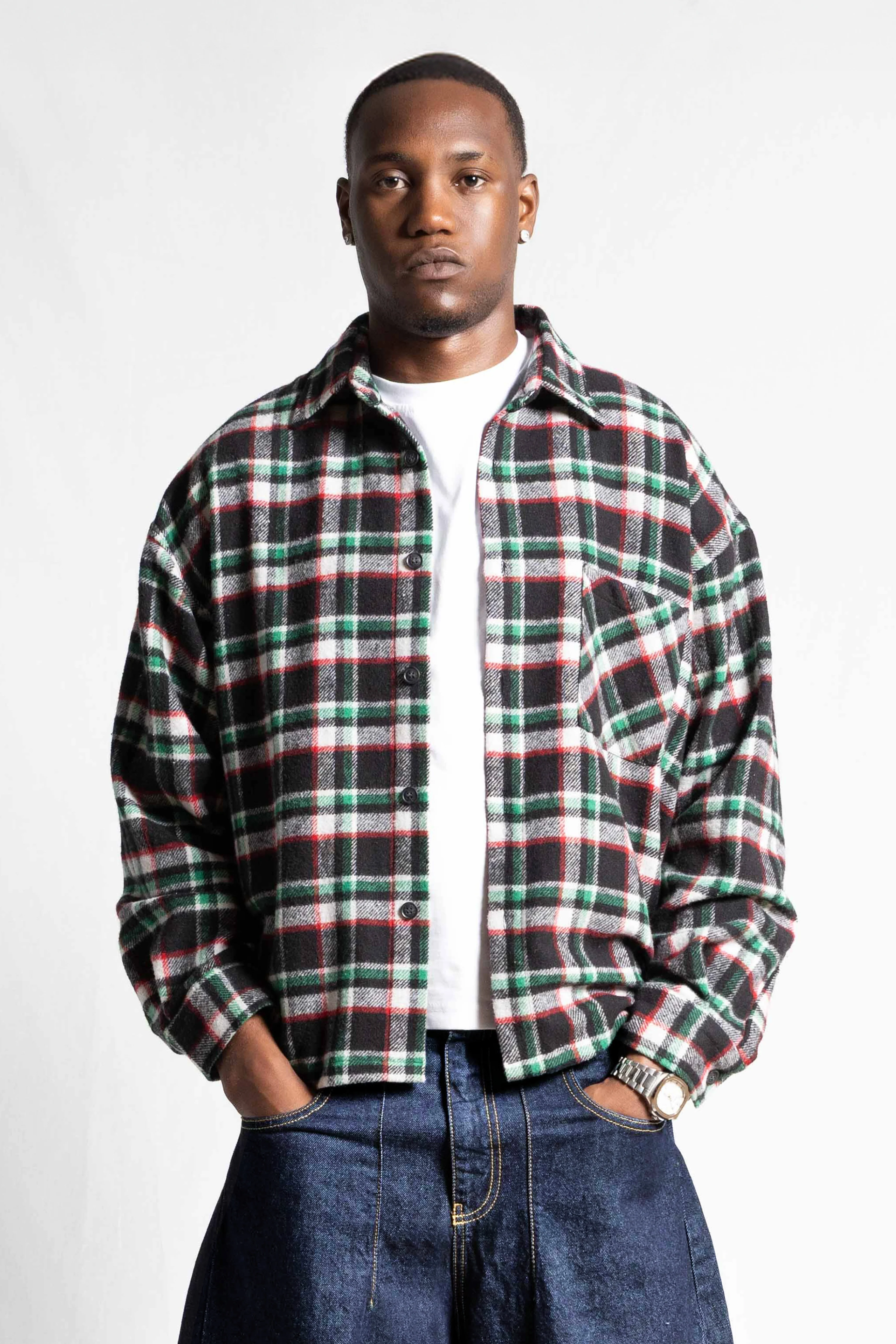 Flanella Shirt "RUDEBOY LDN" Shoulder Logo - Image 4