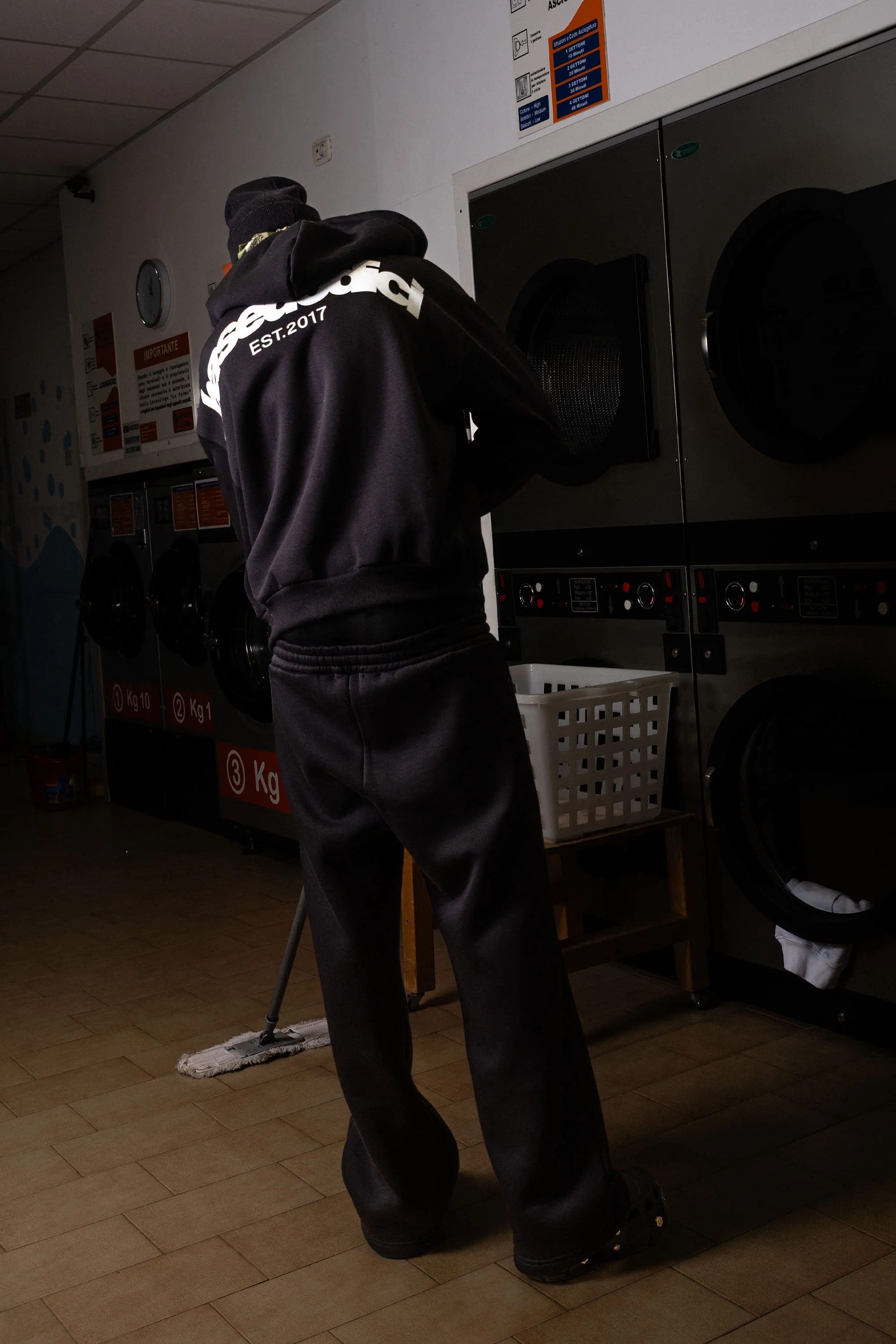 Fleece Pants "COMFY" Front Logo Black/White - Image 8