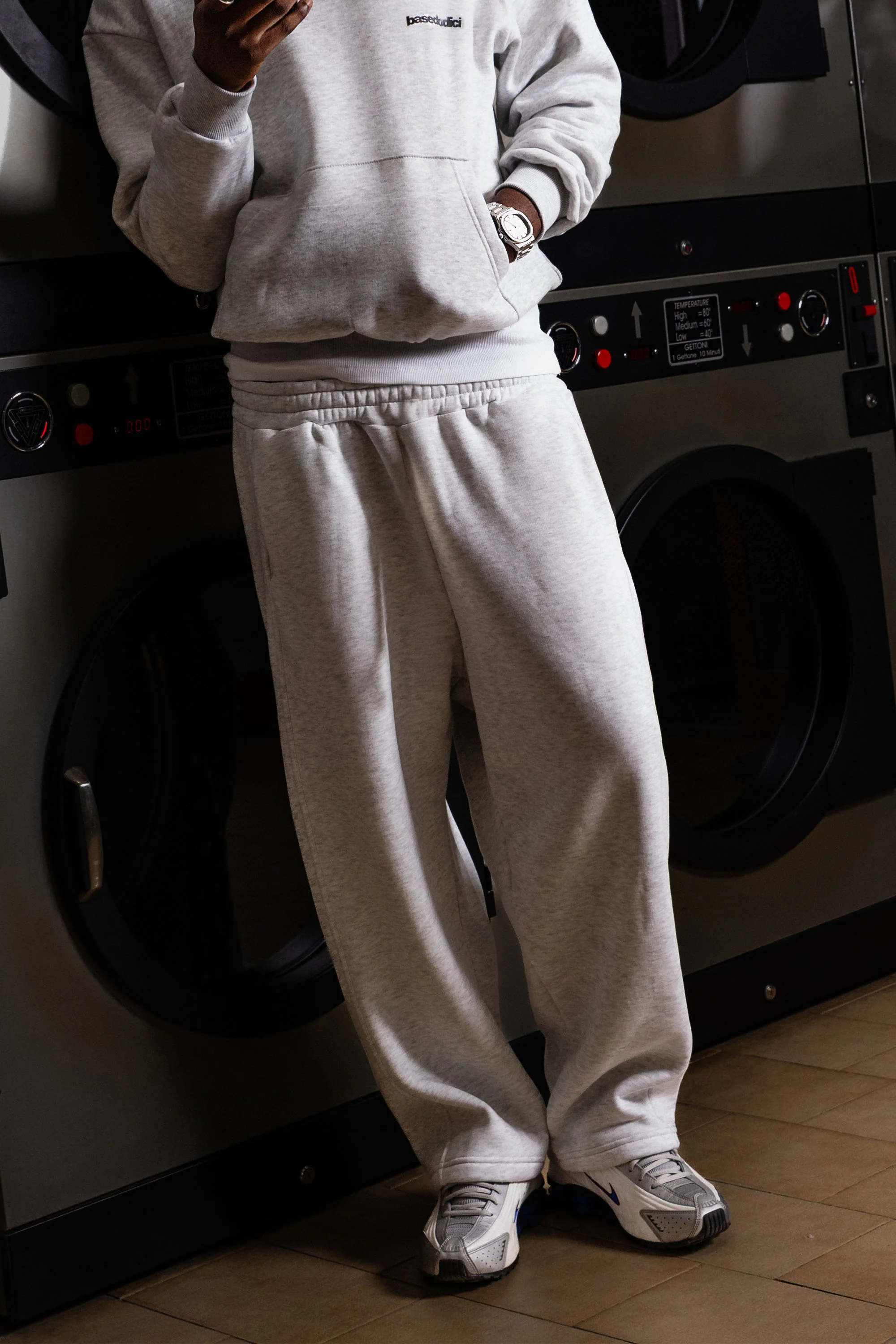 Fleece Pants "COMFY" Vertical Logo AshGrey/Black - Image 18