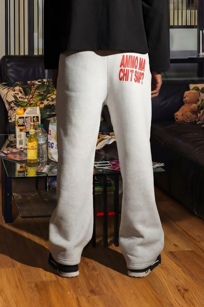Fleece Pants "AMMO" CHI'T'SAP AshGrey/ScriptRed - Image 4