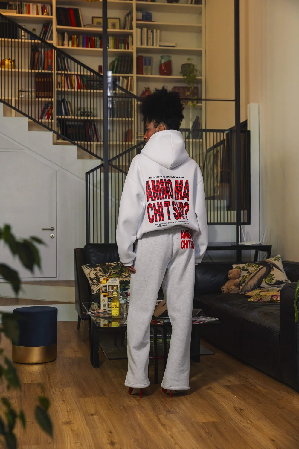 Fleece Pants "AMMO" CHI'T'SAP AshGrey/ScriptRed - Image 6