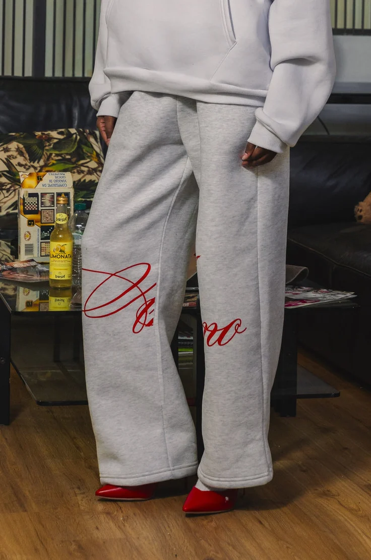 Fleece Pants "AMMO" CHI'T'SAP AshGrey/ScriptRed - Image 9