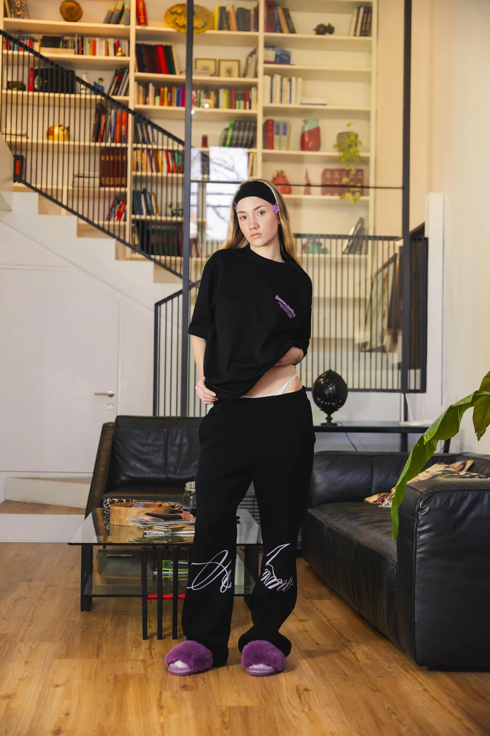 Fleece Pants "AMMO" CHI'T'SAP Black/ScriptPink - Image 7