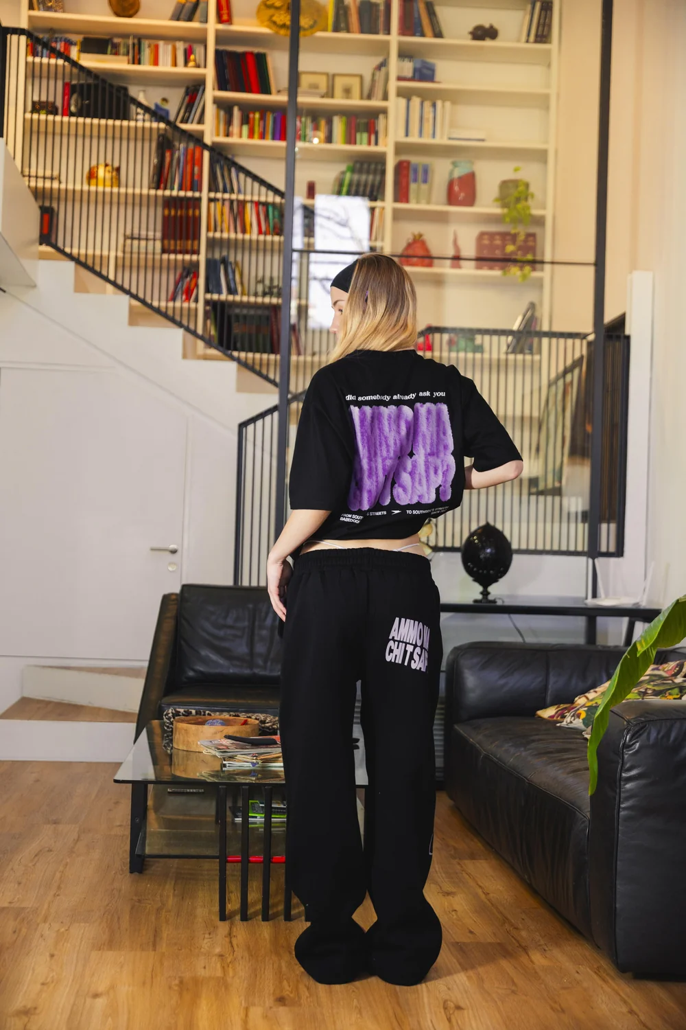 Fleece Pants "AMMO" CHI'T'SAP Black/ScriptPink - Image 8