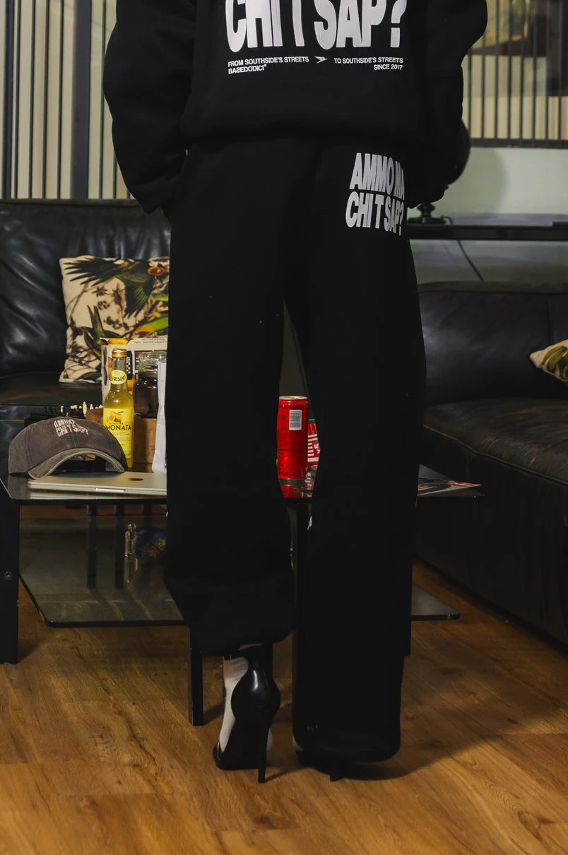 Fleece Pants "AMMO" CHI'T'SAP Black/ScriptWhite - Image 3