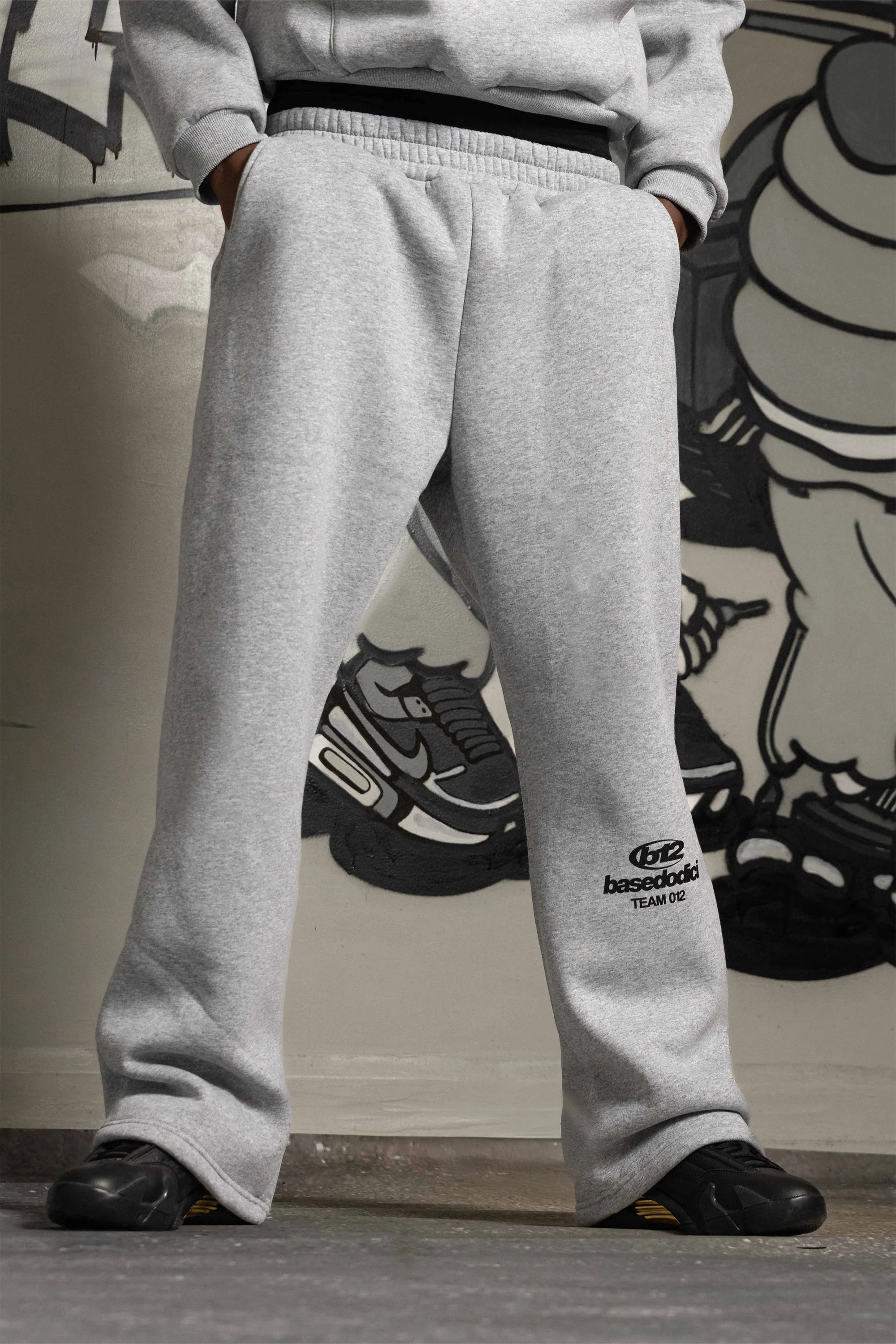 Fleece Pants "TEAM012" Logo AshGrey/Black - Image 2