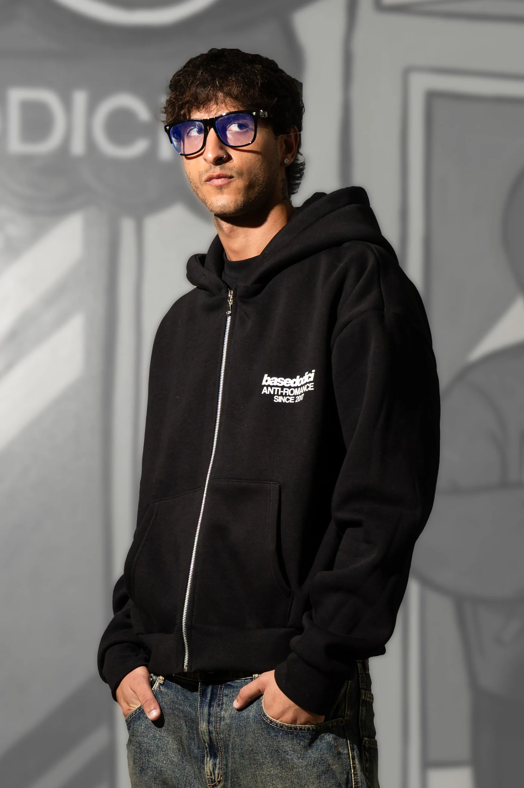 Full Zip "KILLED ROMANCE" Black/White - Image 3