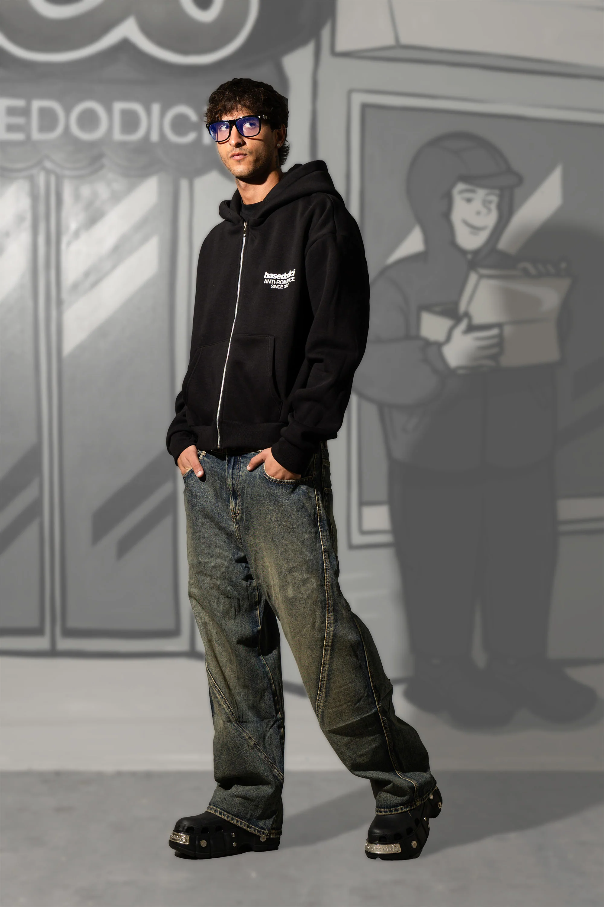 Full Zip "KILLED ROMANCE" Black/White - Image 8