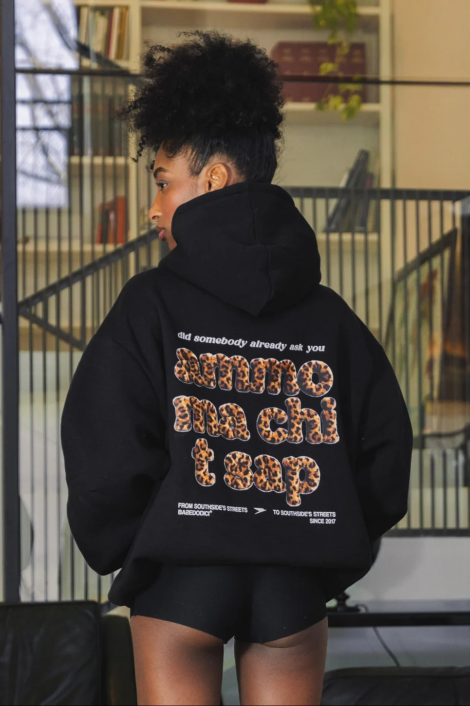 Hoodie "AMMO" CHI'T'SAP Black/AnimalierLeopard - Image 3