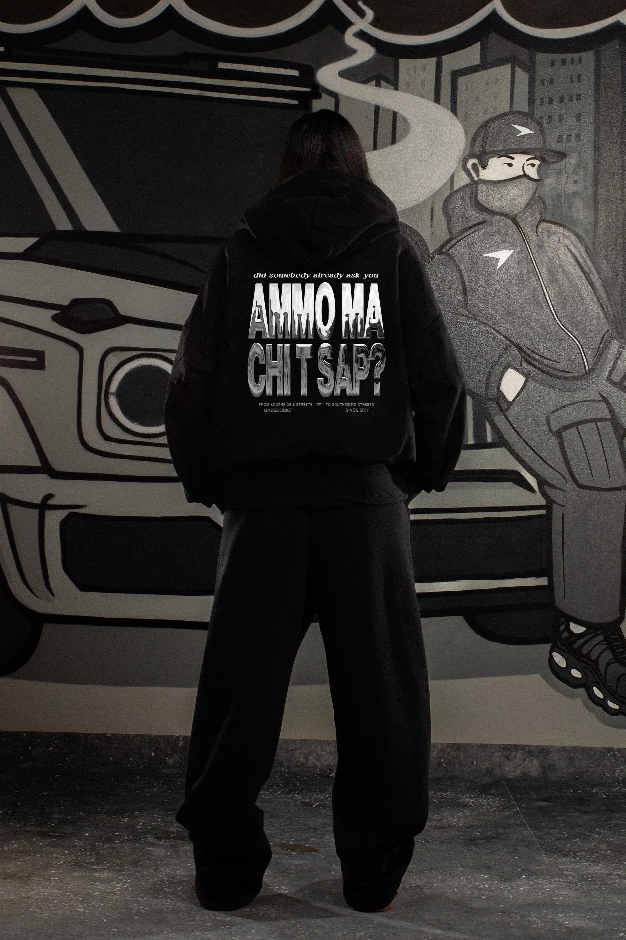 Hoodie "AMMO" CHI'T'SAP Black/Chrome - Image 10