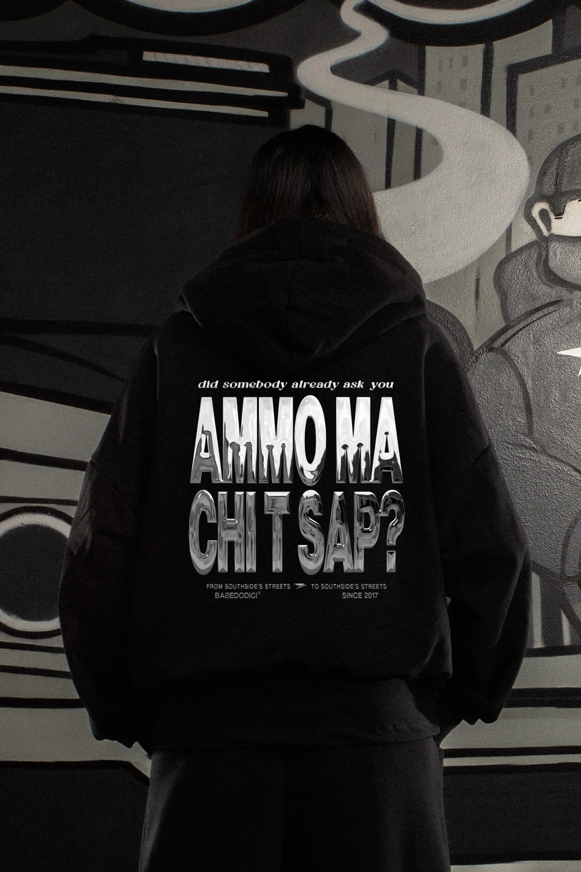 Hoodie "AMMO" CHI'T'SAP Black/Chrome - Image 6